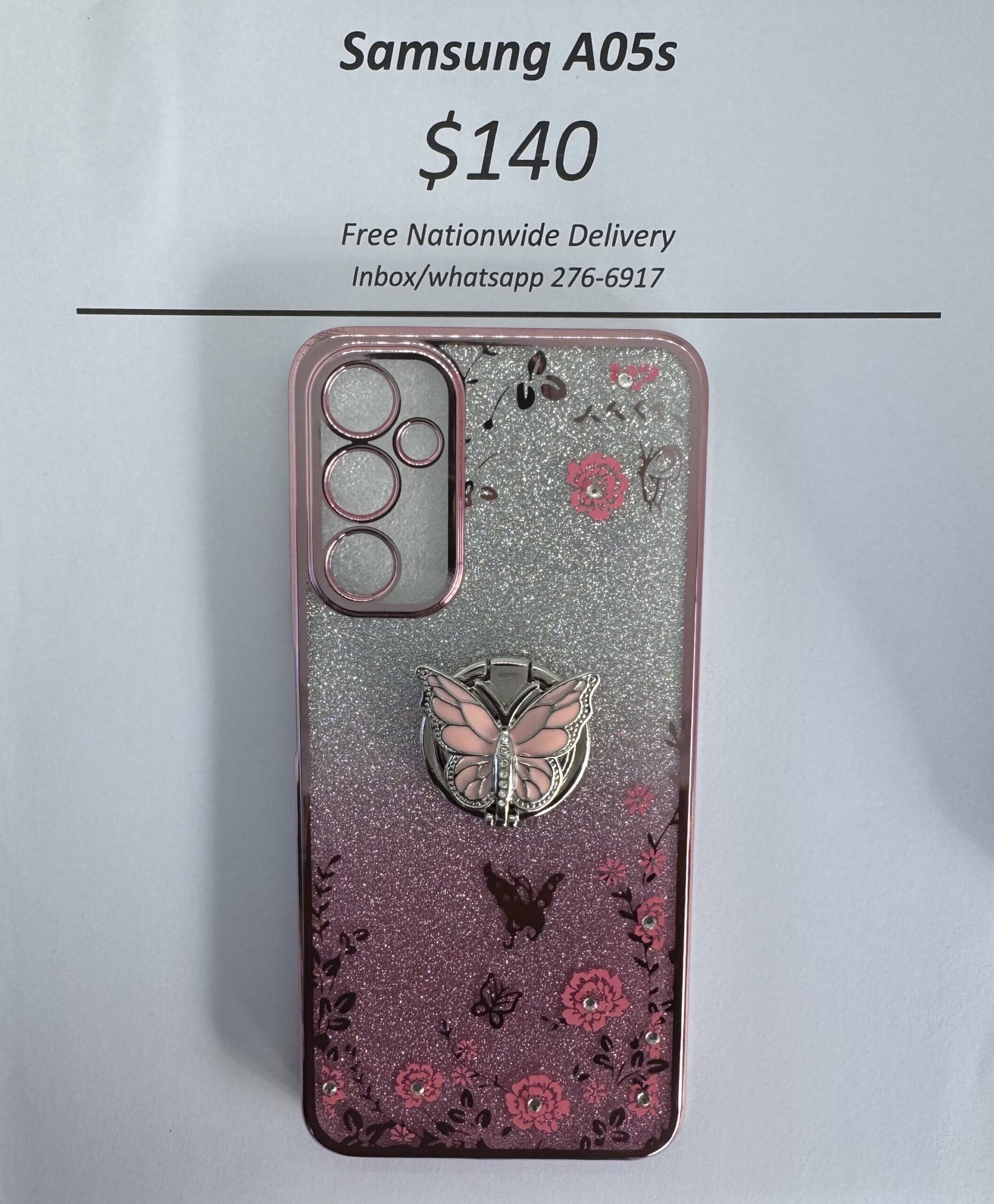 A05S Glitter Butterfly with Pop Ring