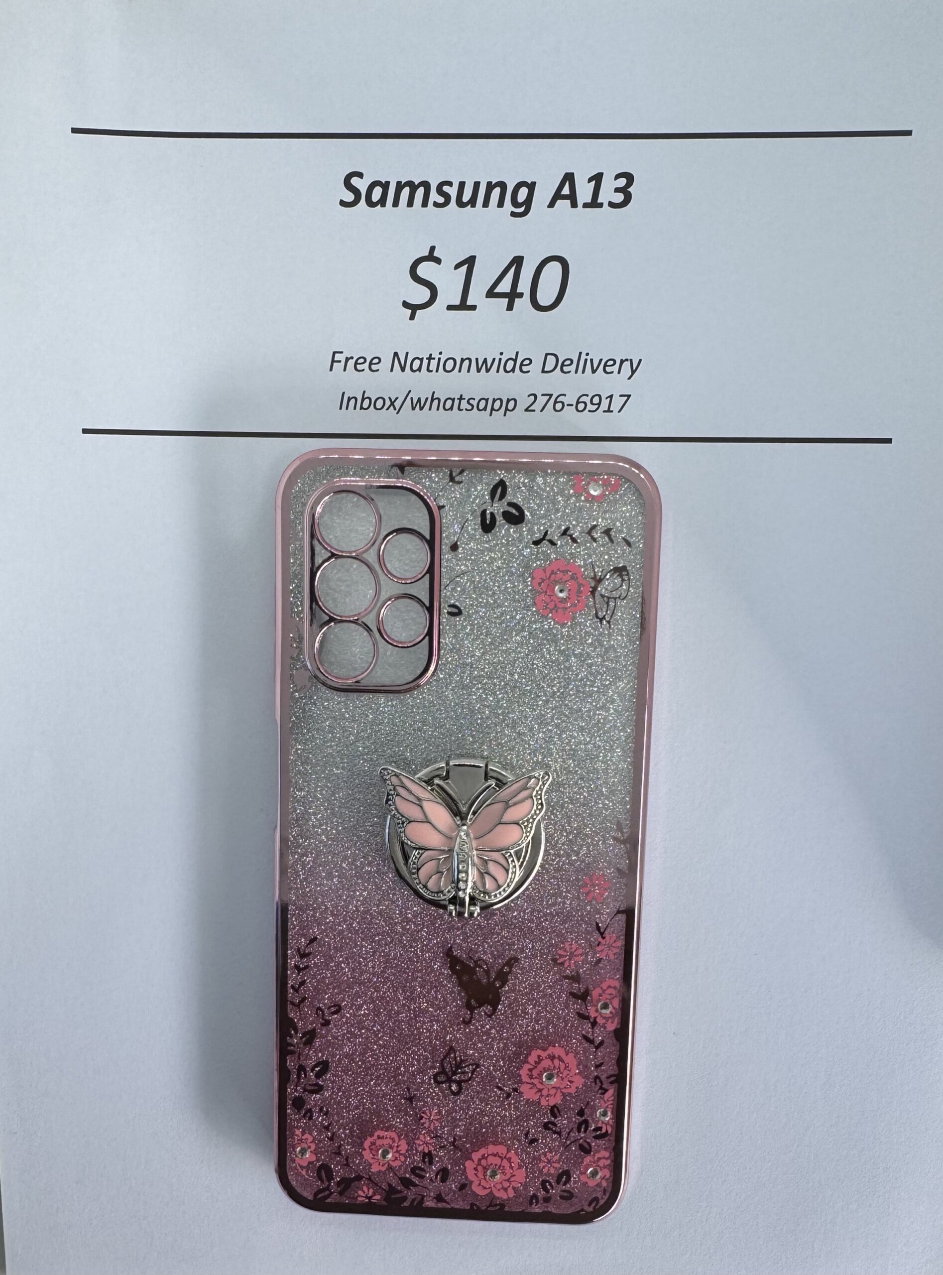 A13 Glitter Butterfly with Pop Ring