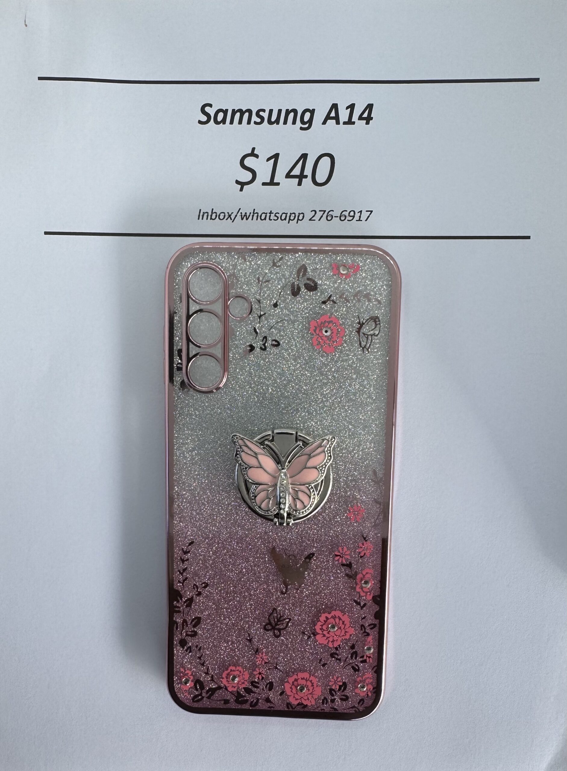 A14 Glitter Butterfly with Pop Ring