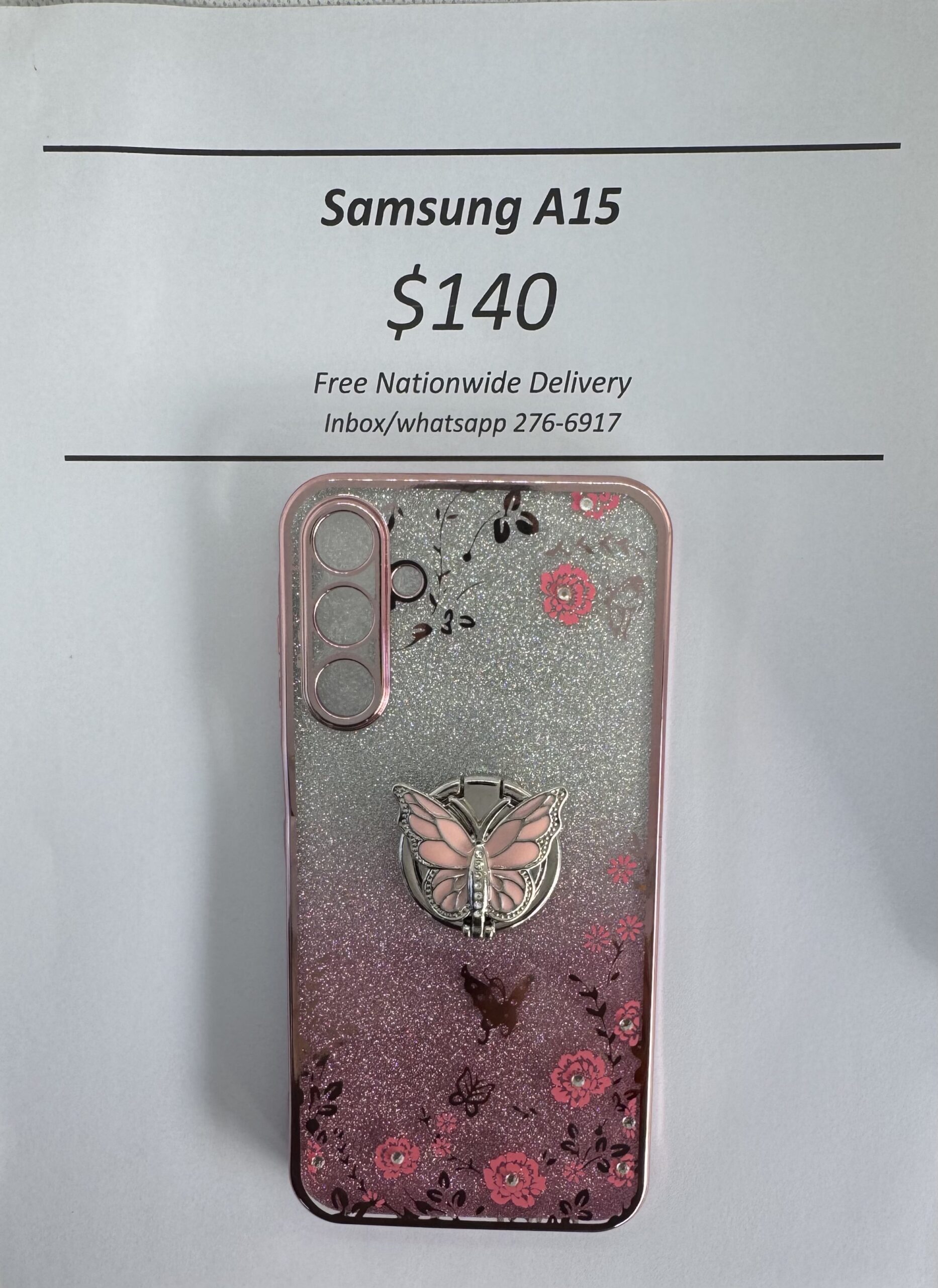 A15 Glitter Butterfly with Pop Ring