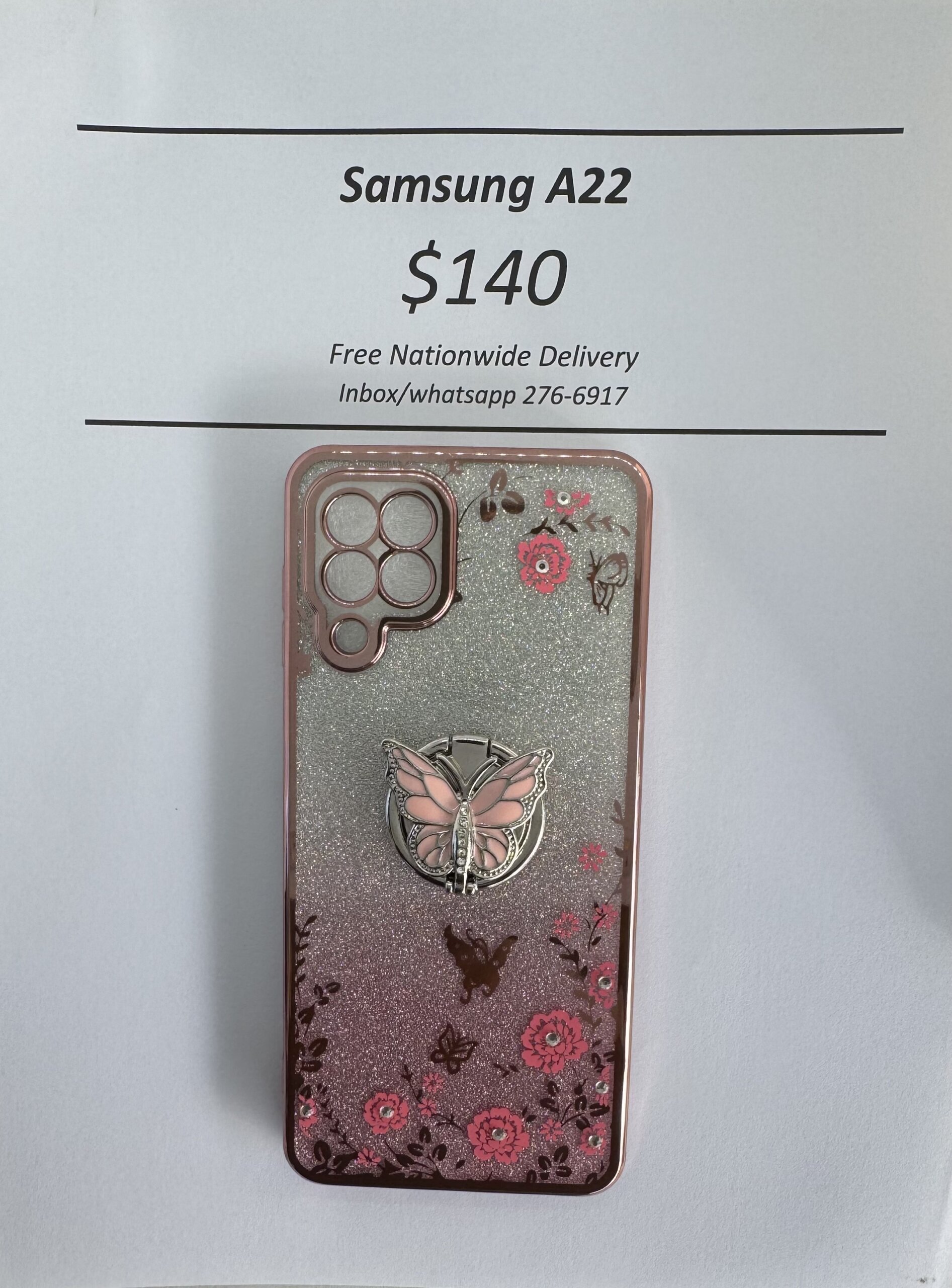 A22 4G Glitter Butterfly with Pop Ring