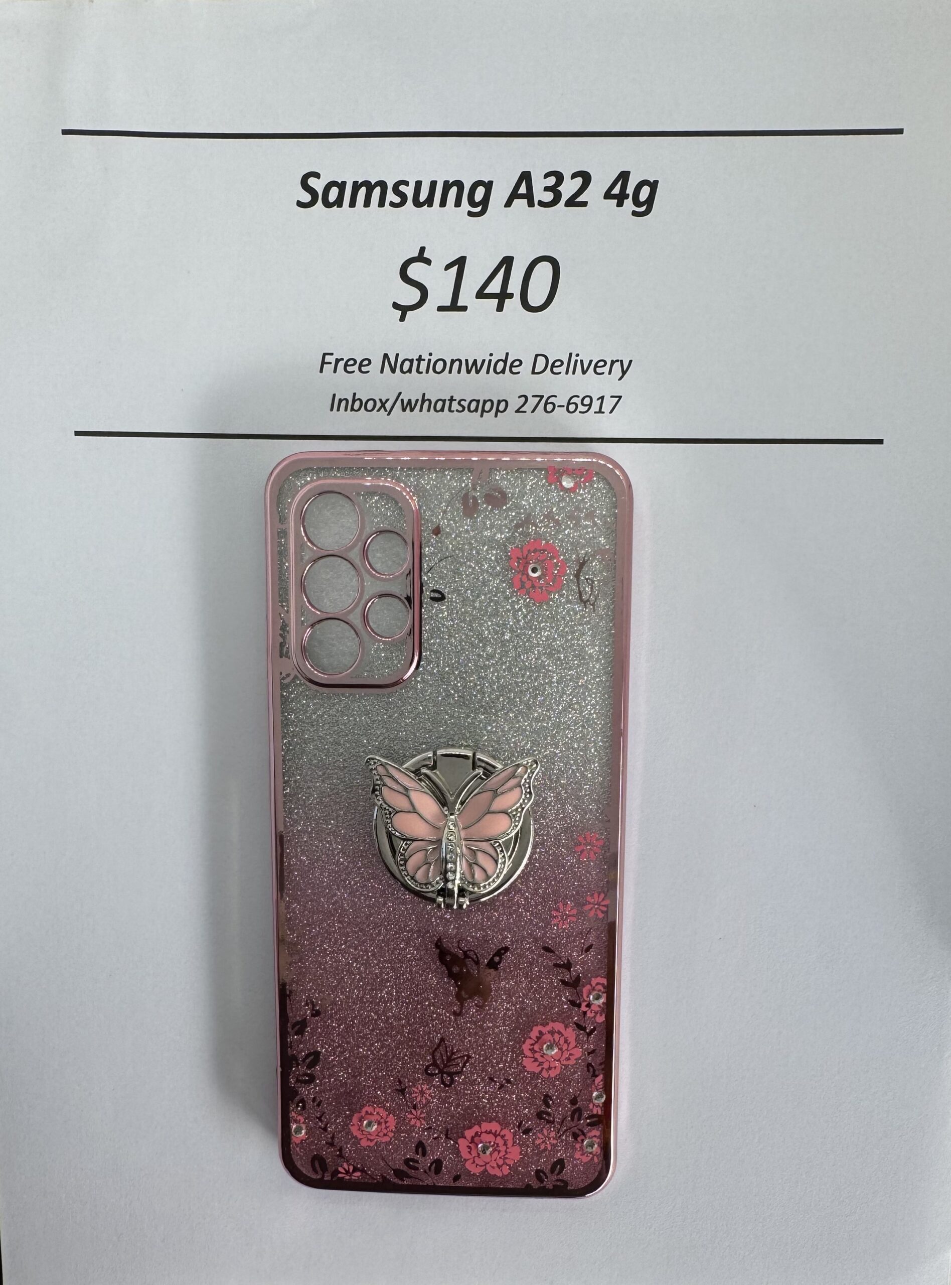 A32 4G Glitter Butterfly with Pop Ring