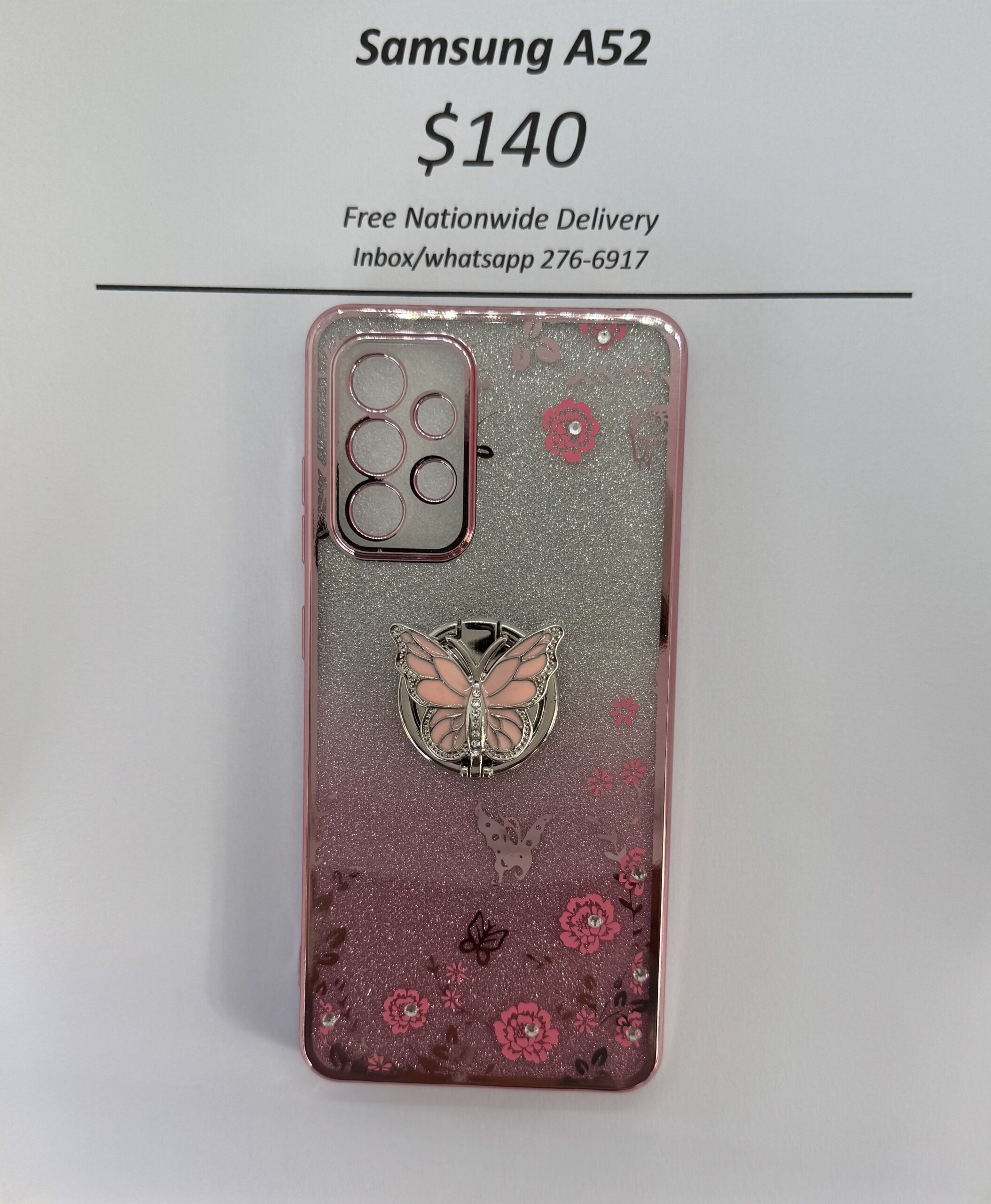 A52 Glitter Butterfly with Pop Ring