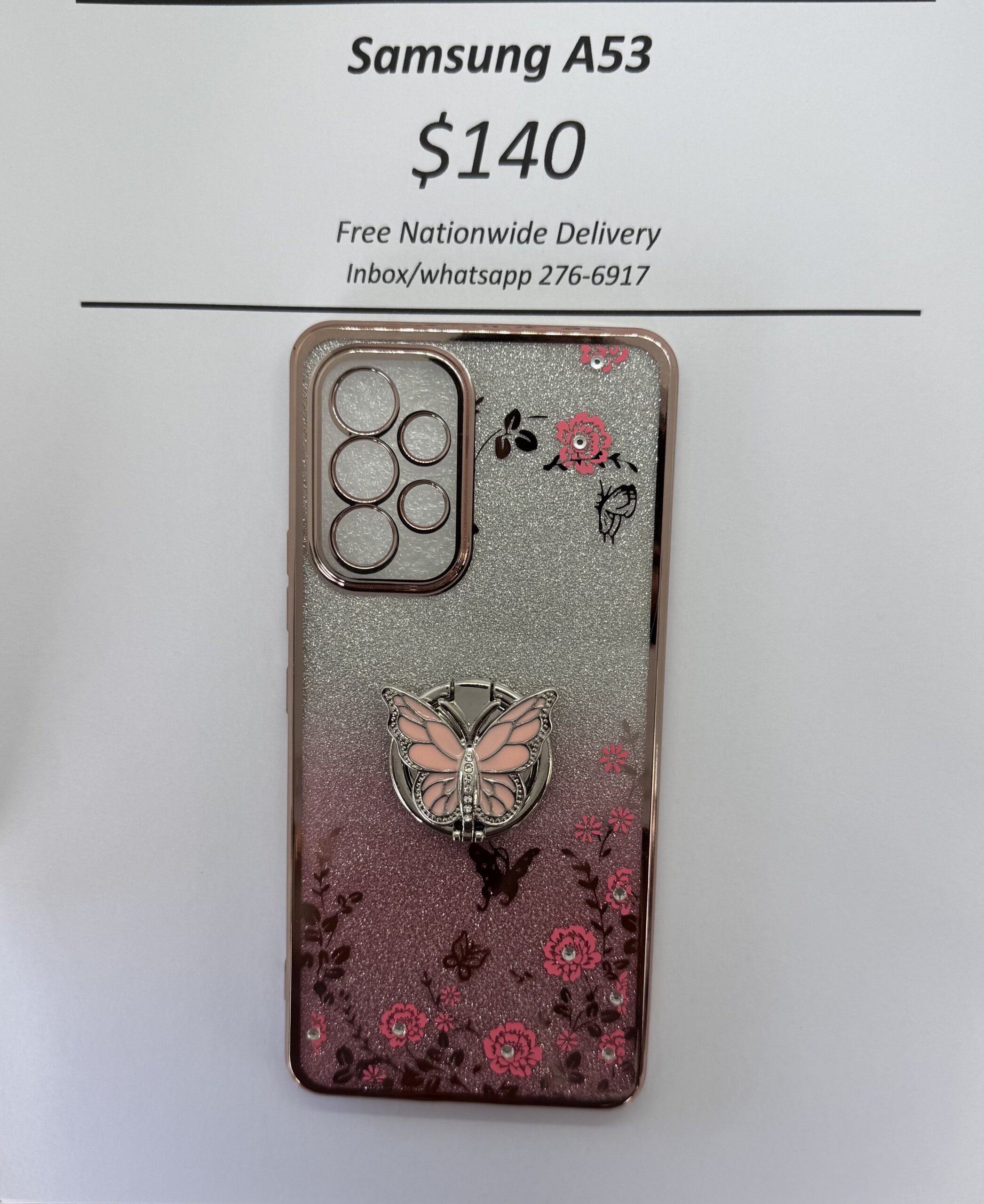 A53 Glitter Butterfly with Pop Ring