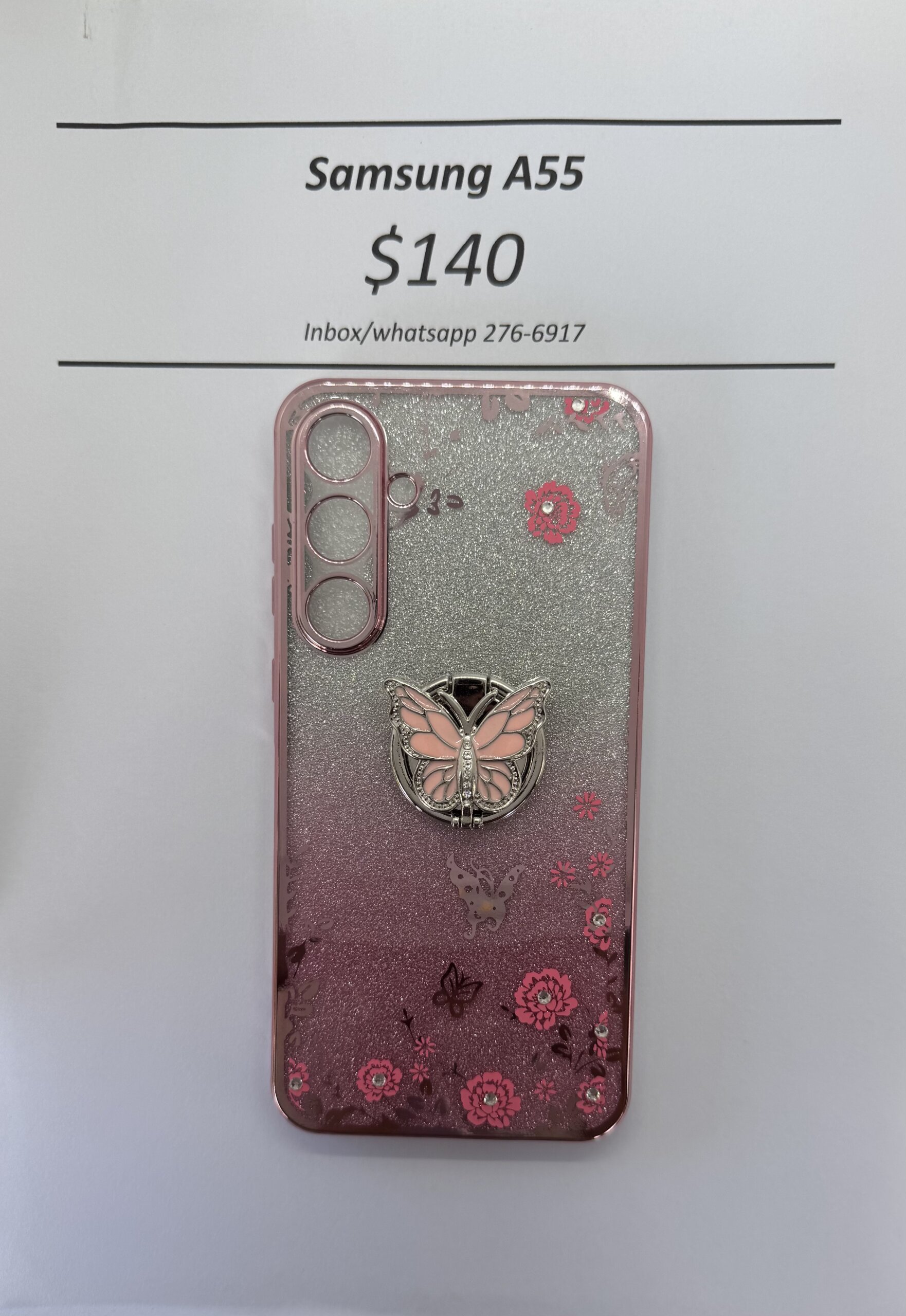 A55 Glitter Butterfly with Pop Ring