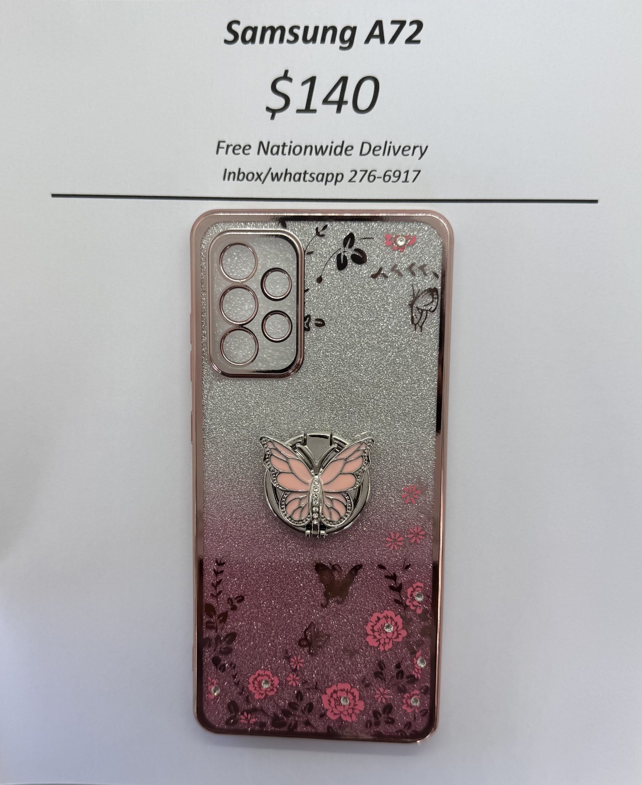 A72 Glitter Butterfly with Pop Ring