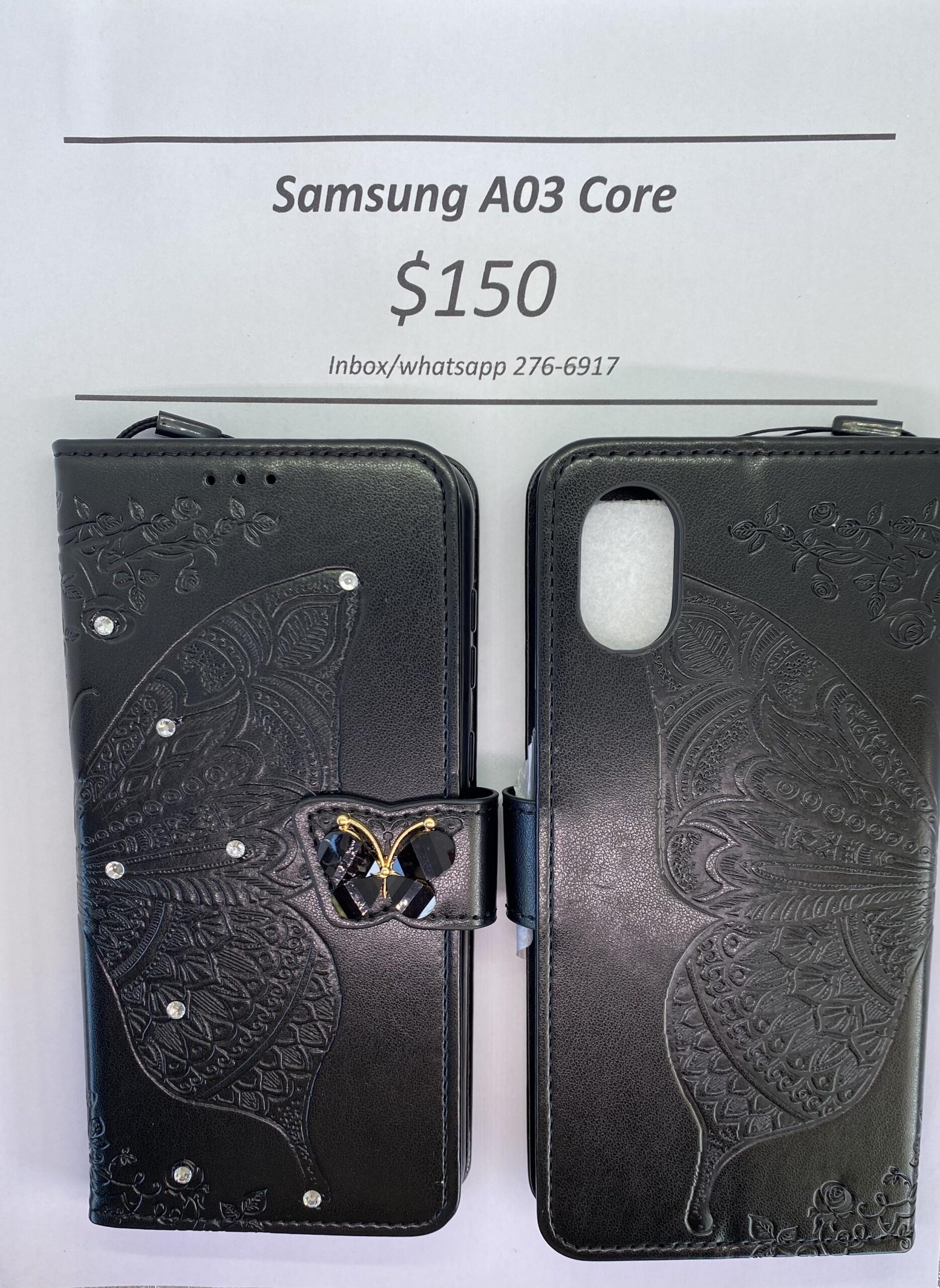 A03 core Black Butterfly Wallet