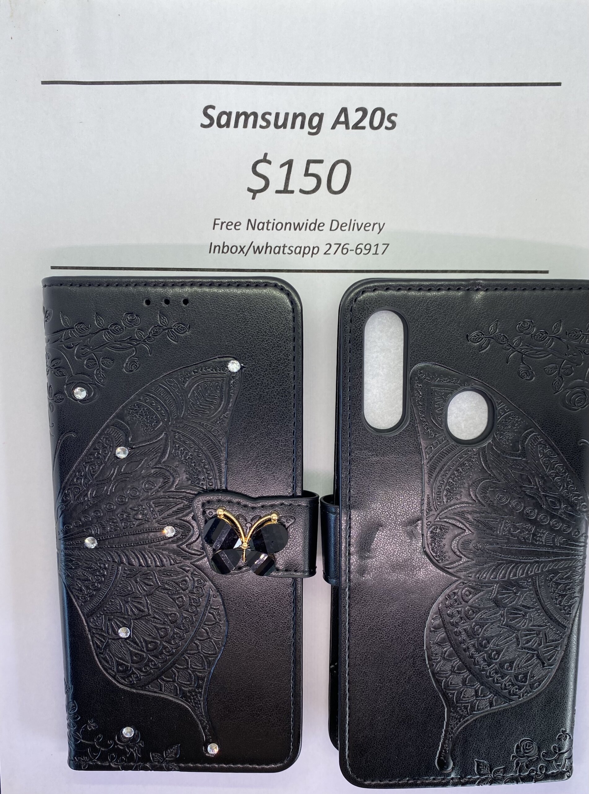 A20s Black Butterfly Wallet