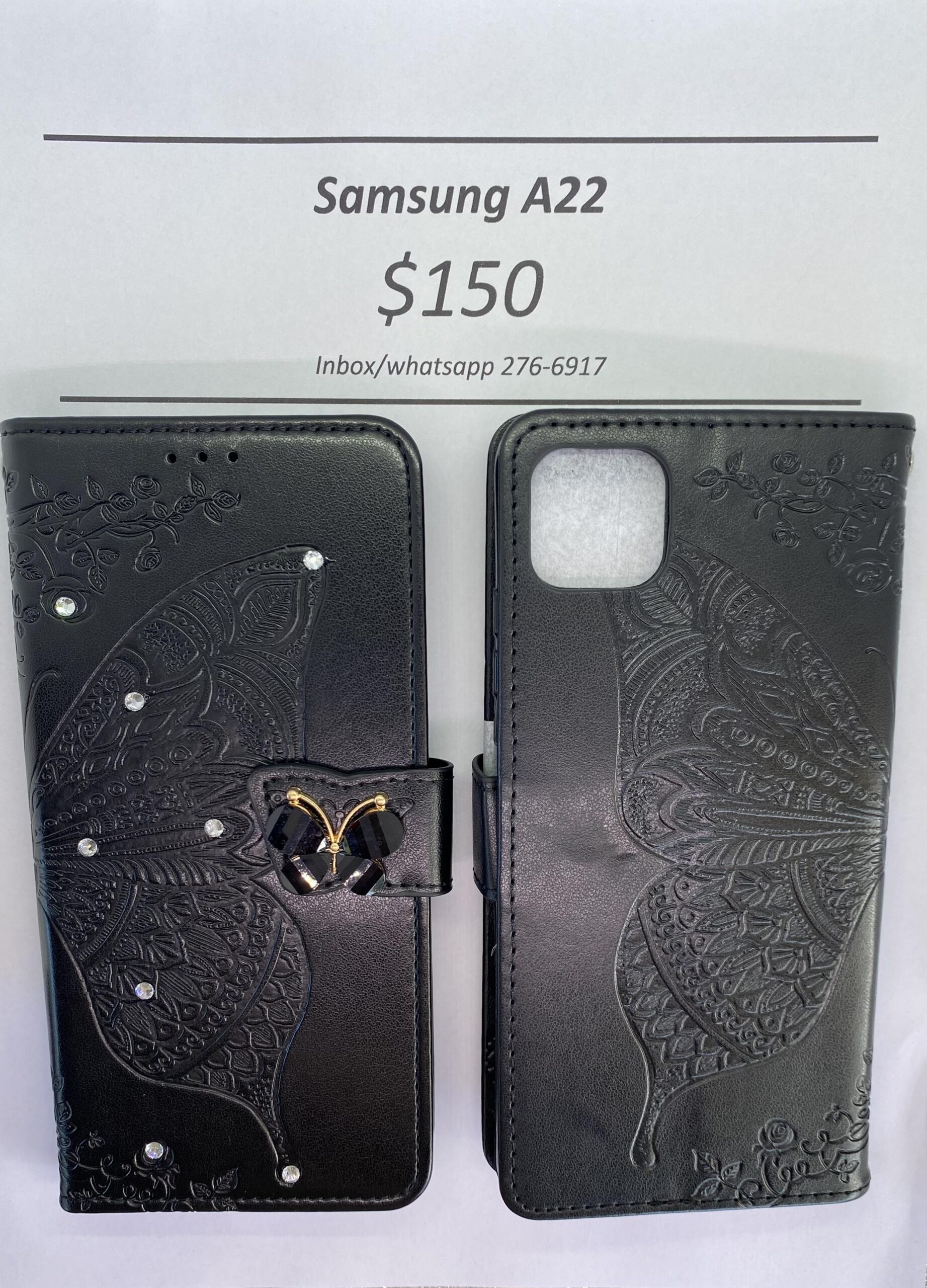 A22 5G  Black Butterfly Wallet