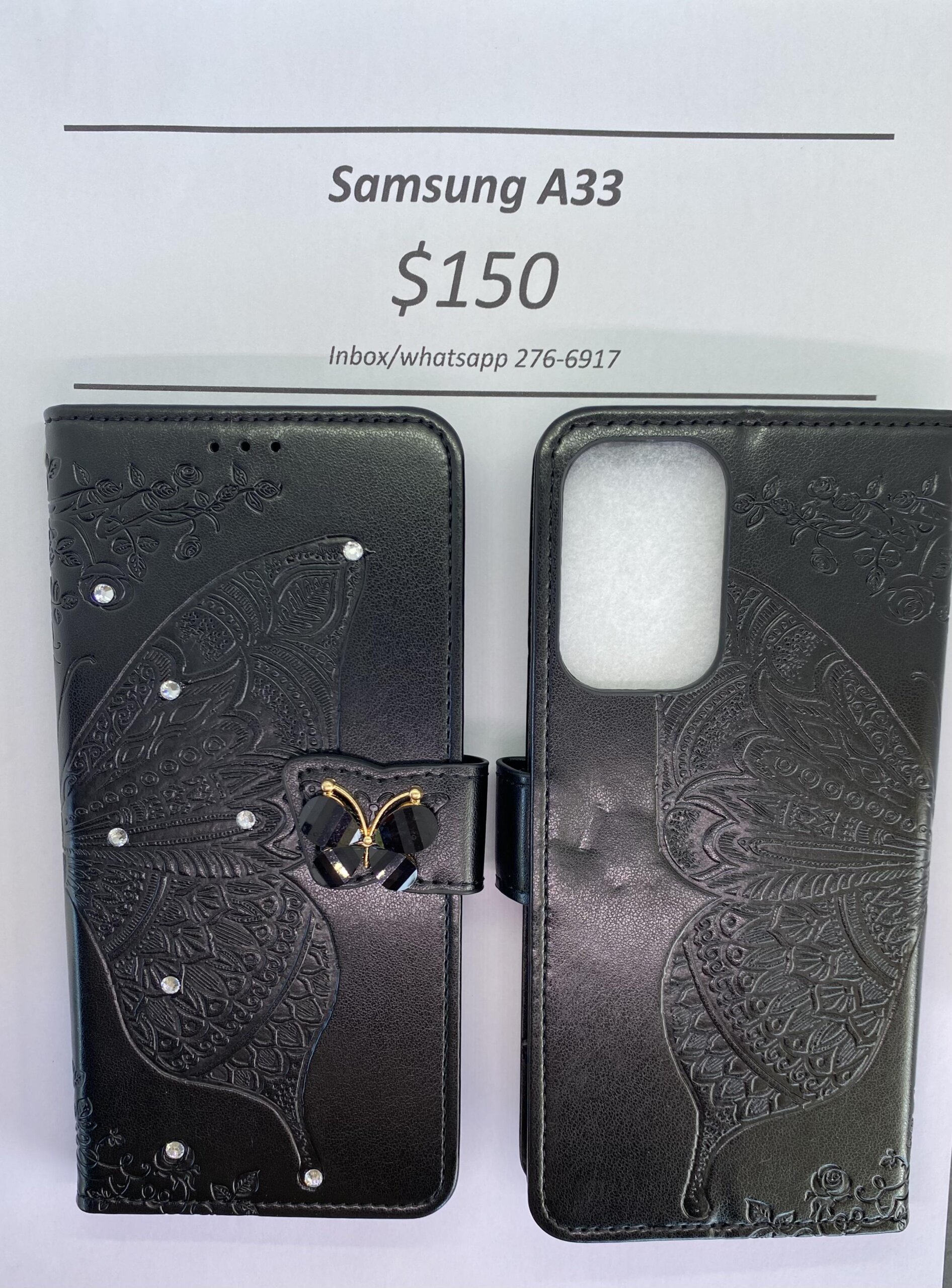 A33 Black Butterfly Wallet