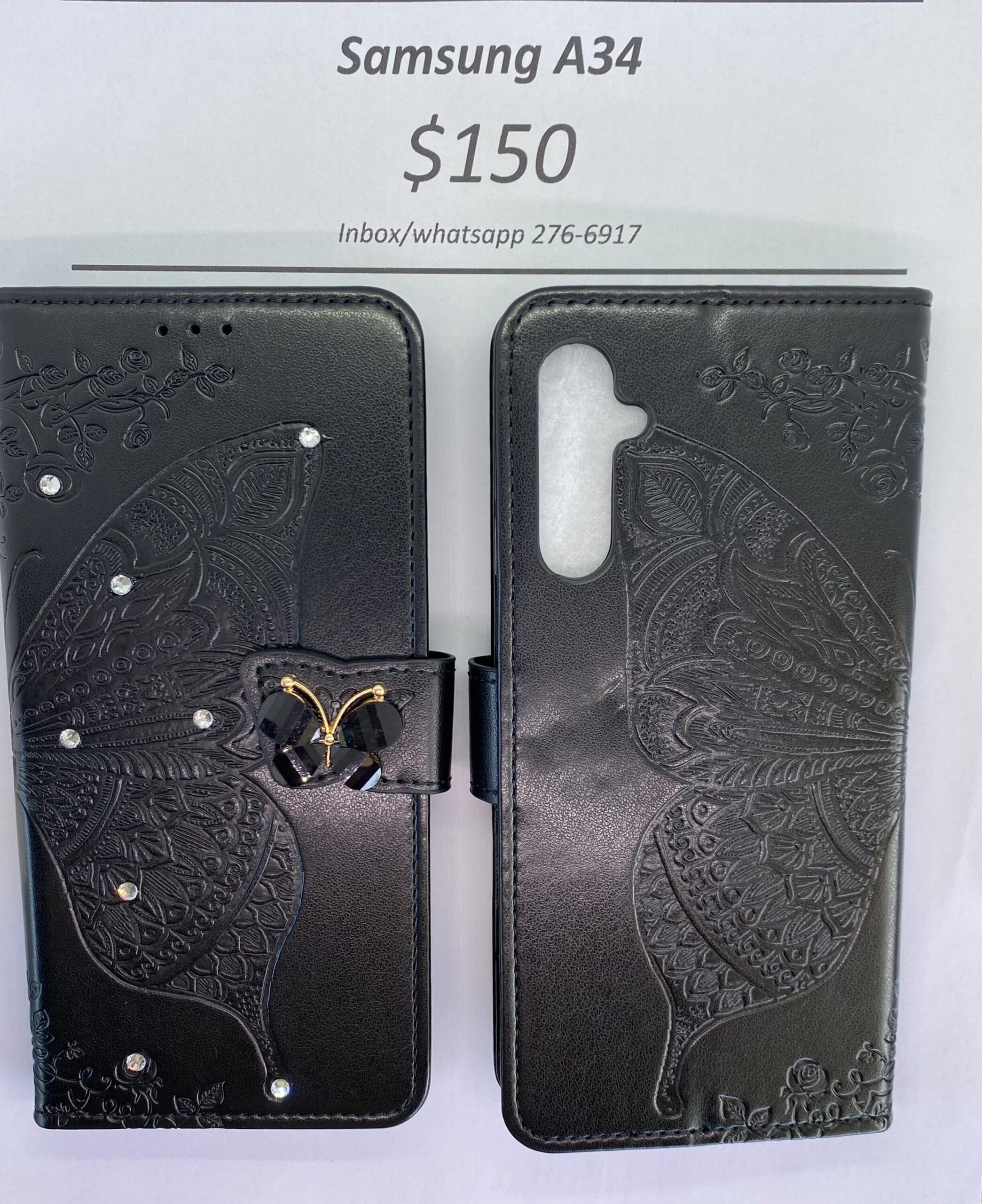 A34 Black Butterfly Wallet