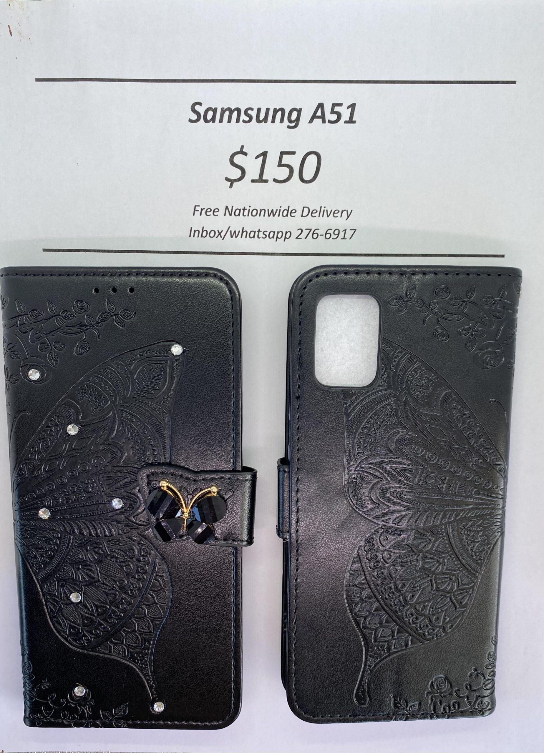 A51 Black Butterfly Wallet