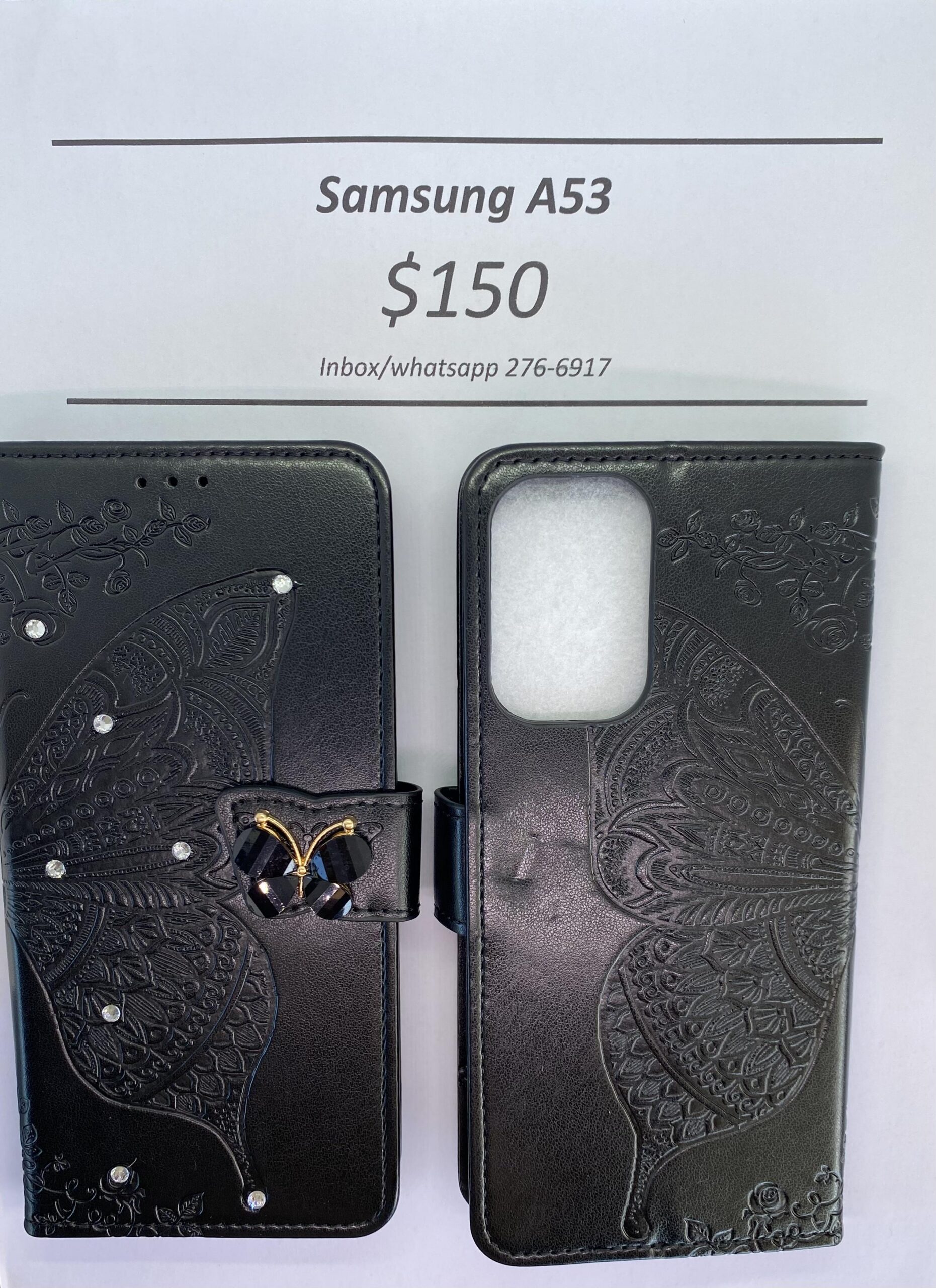 A53 Black Butterfly Wallet