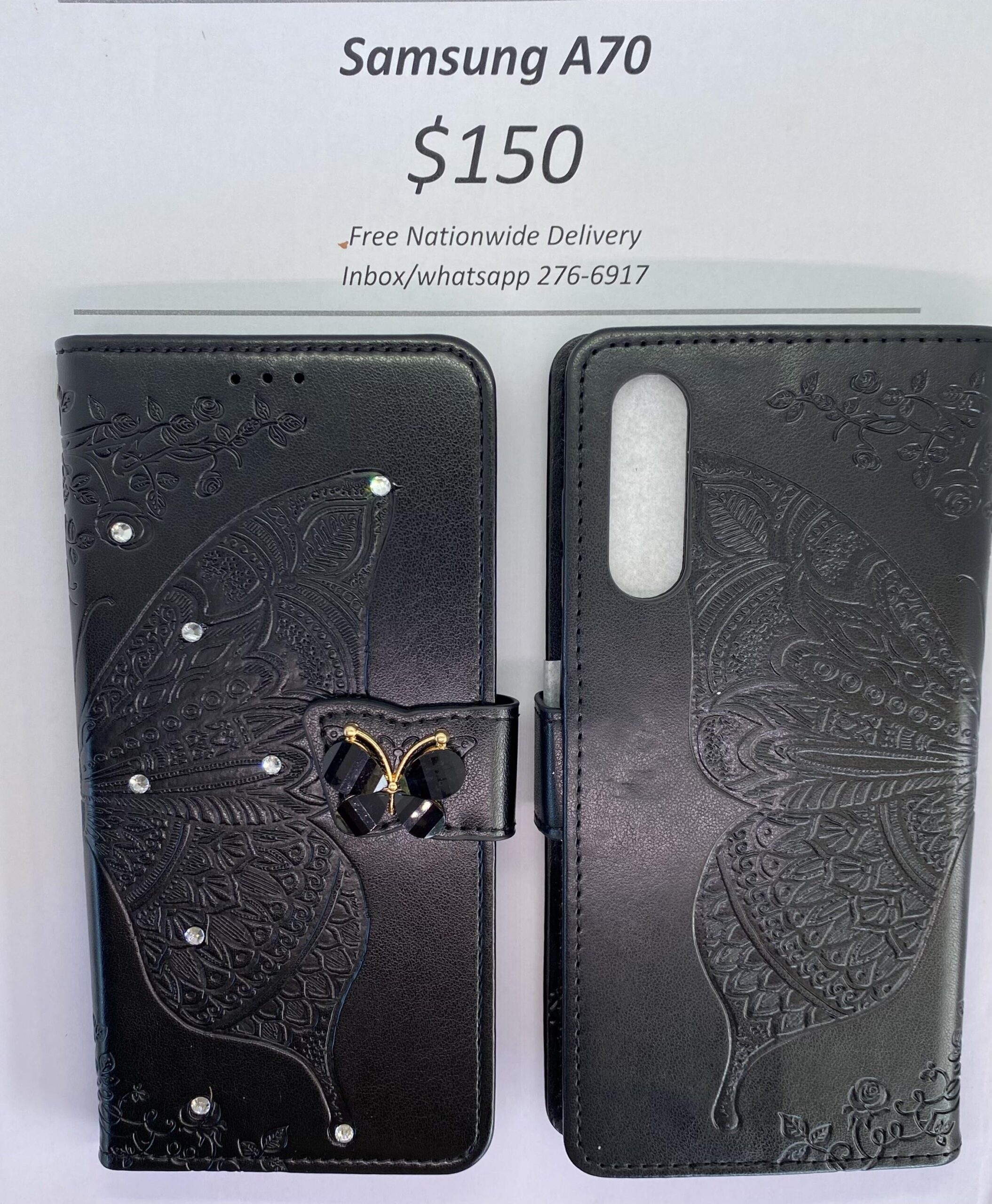 A70 Black Butterfly Wallet
