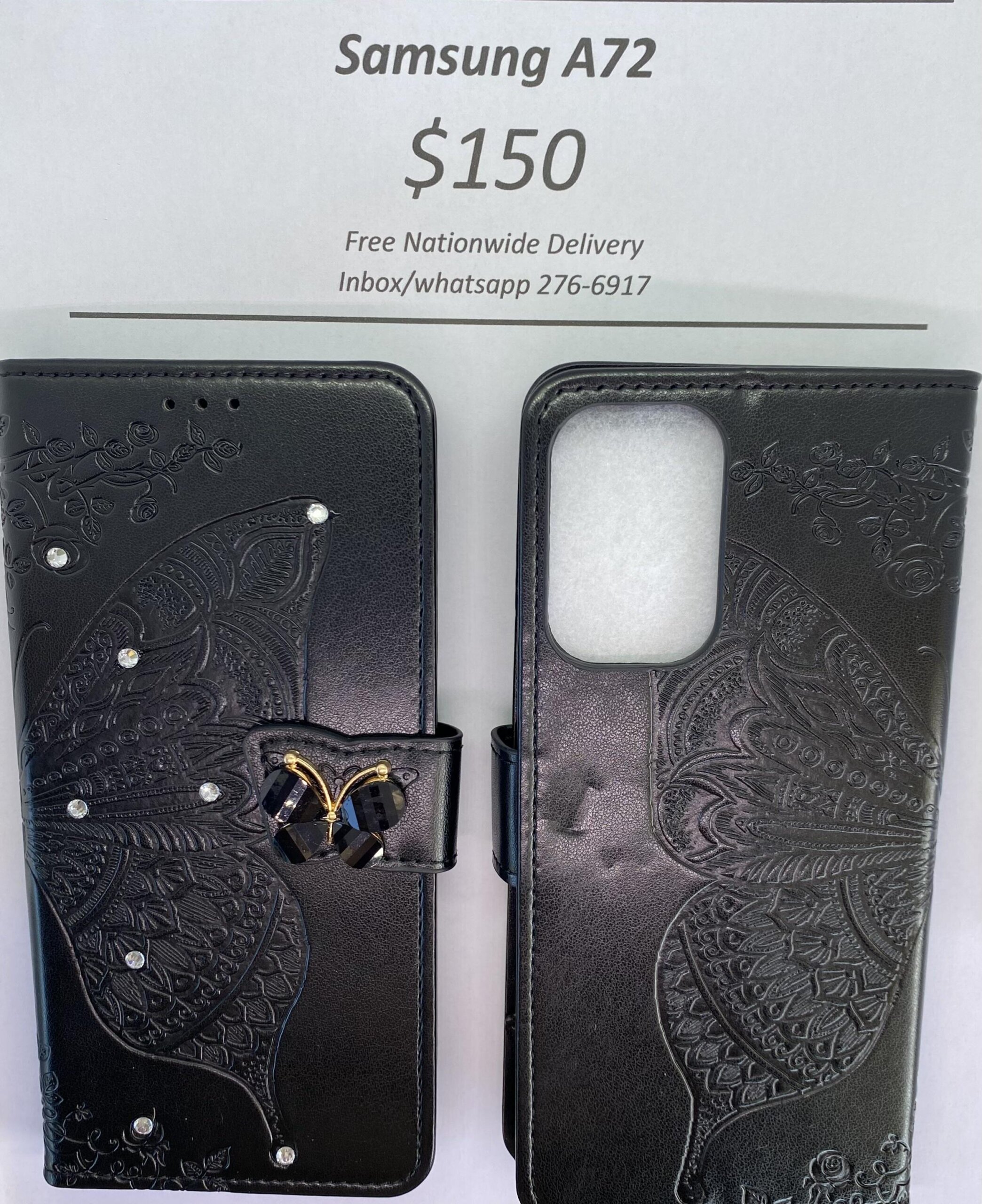 A72 Black Butterfly Wallet