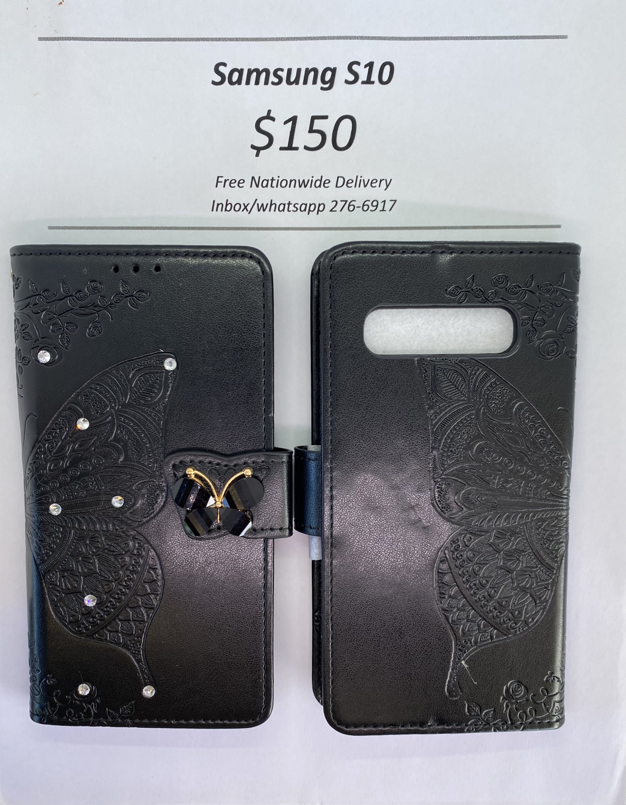 S10 Black Butterfly Wallet