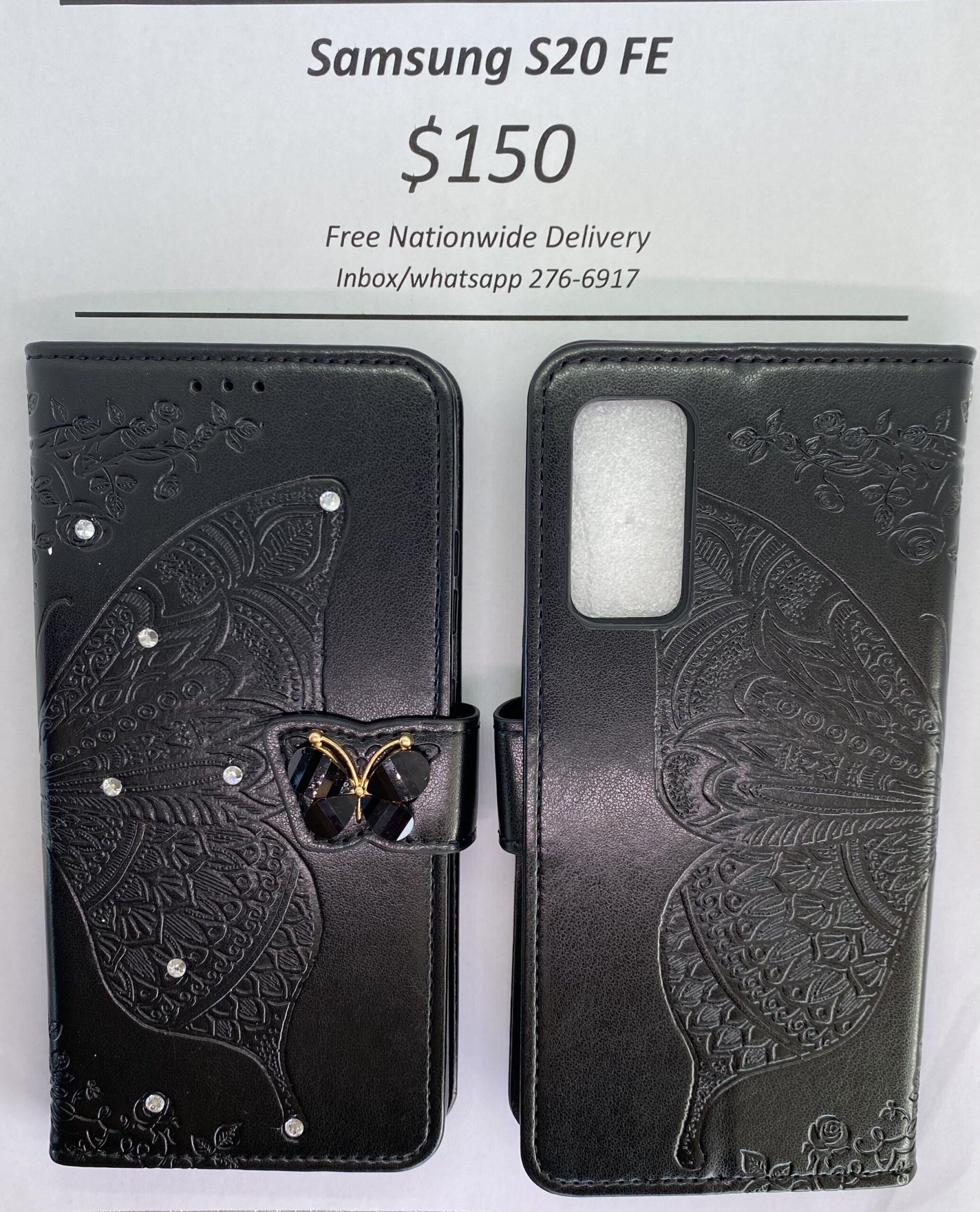 S20 FE Black Butterfly Wallet