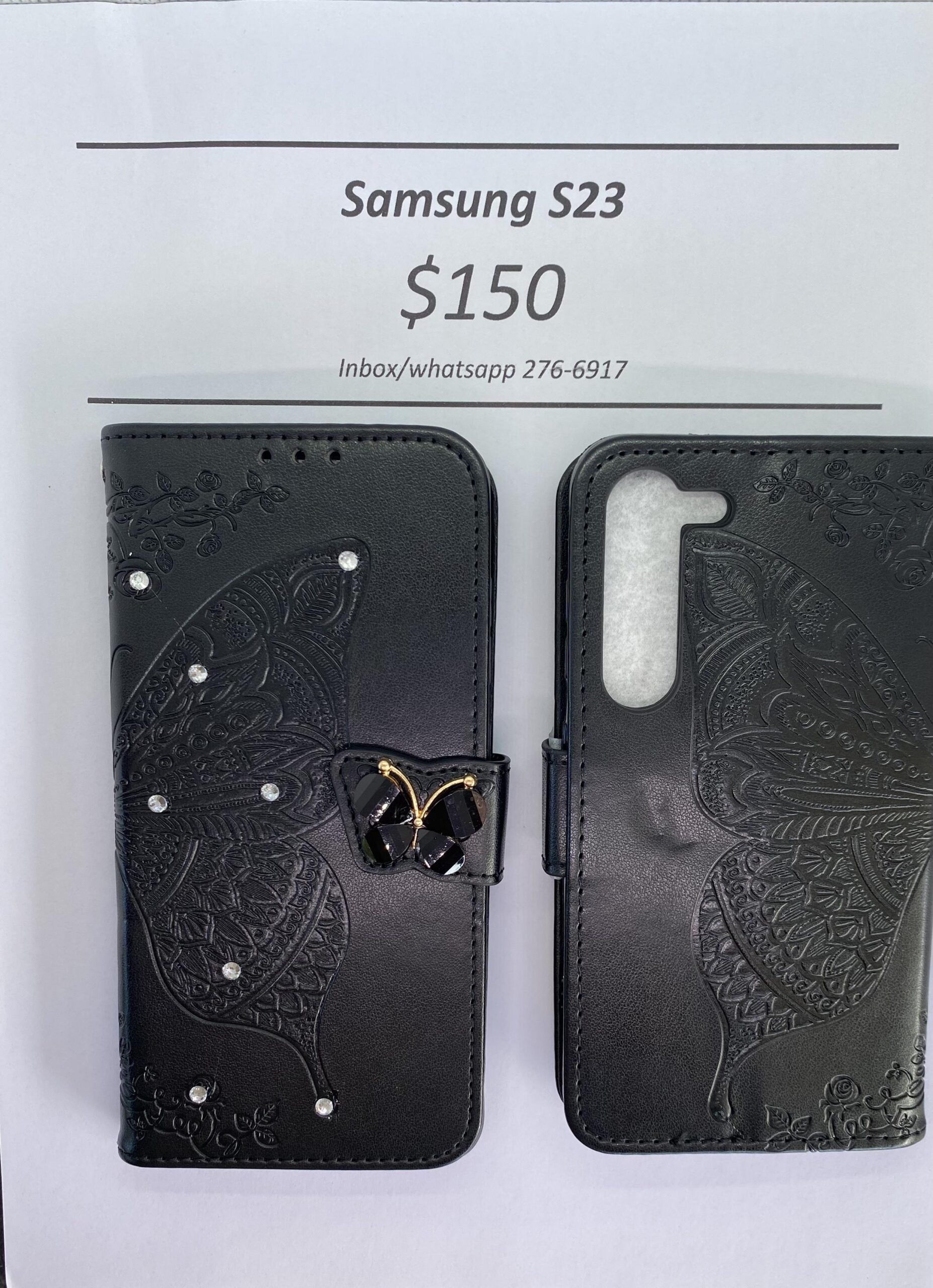 S23 Black Butterfly Wallet