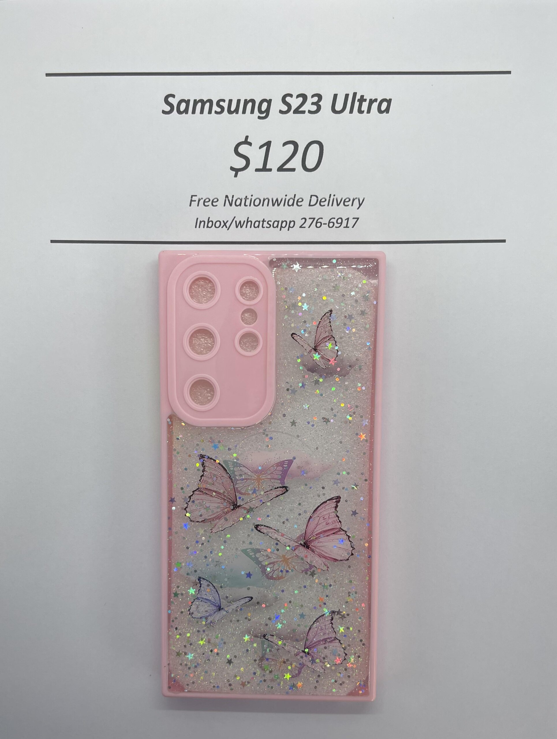 S23 Ultra Light Pink Butterfly