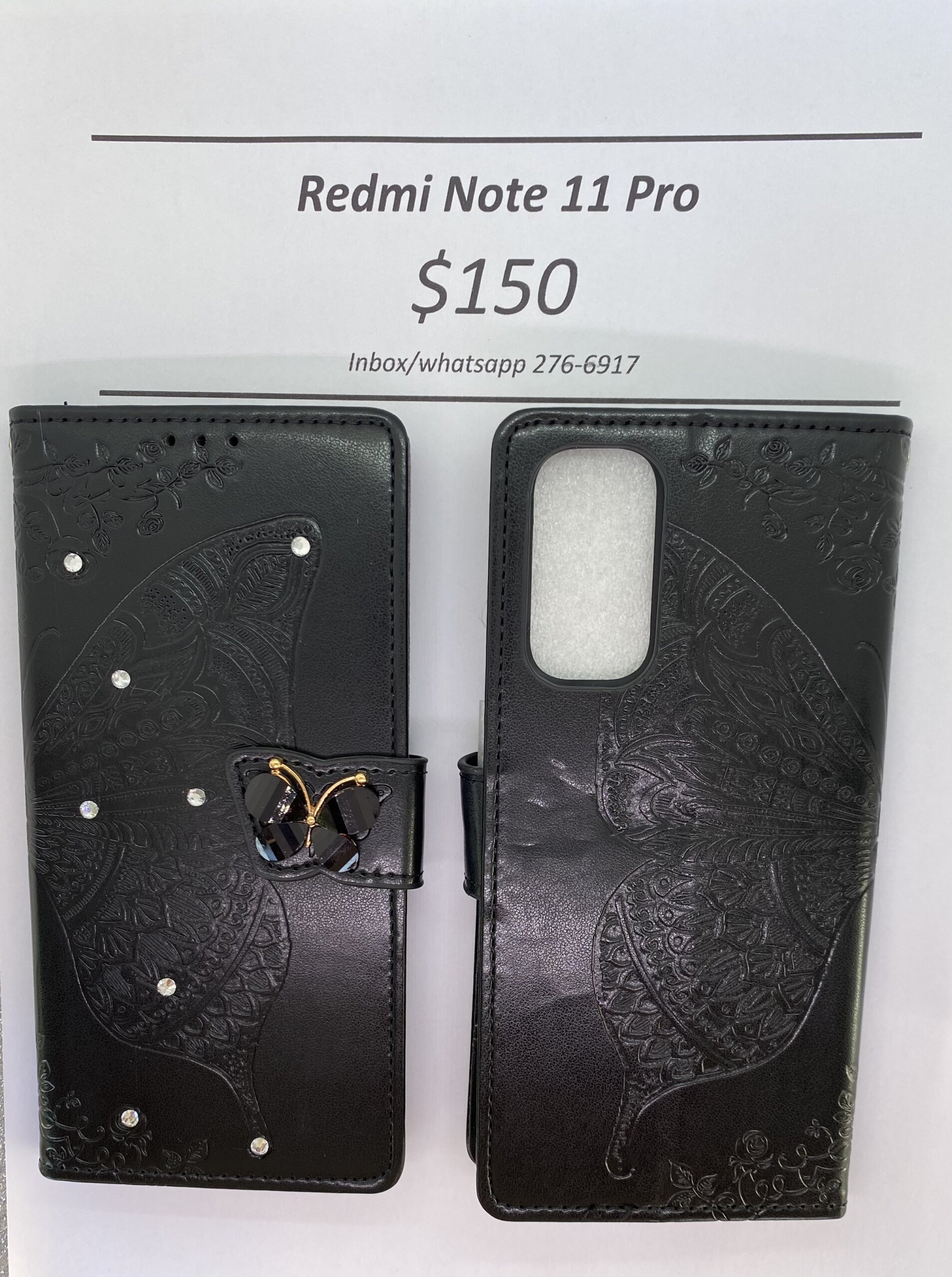 Redmi Note 11 Pro Black Butterfly Wallet
