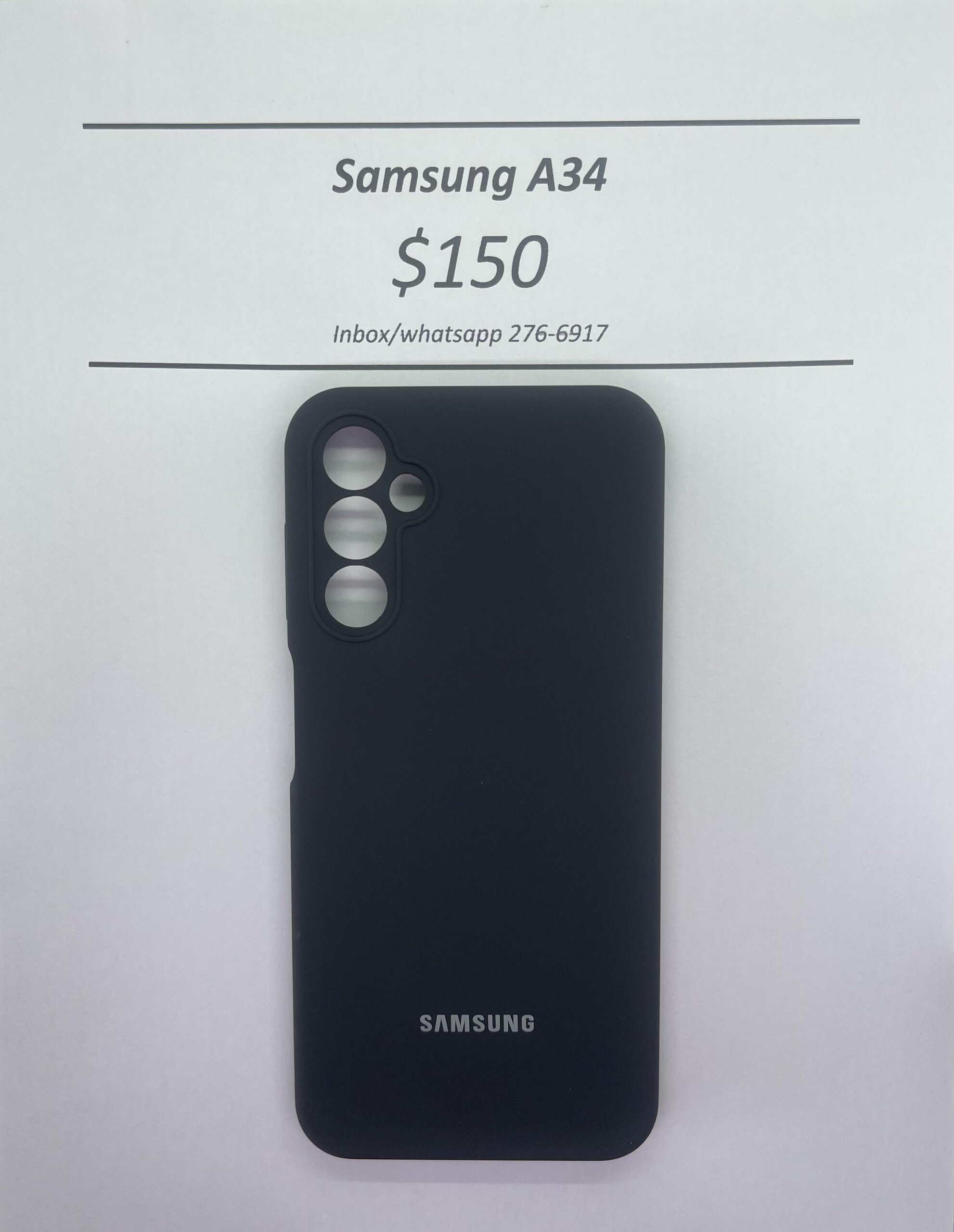 Samsung A34 Black Logo Case
