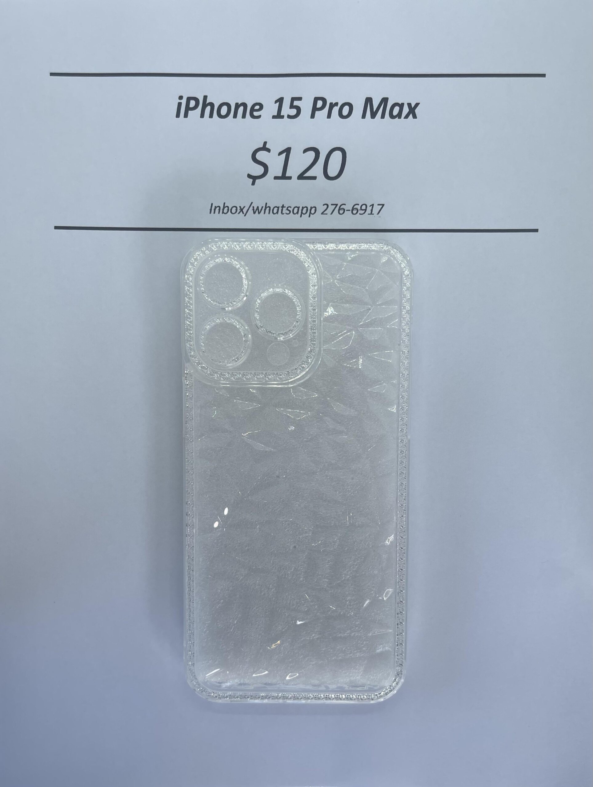 iPhone 15 Pro Max Clear Gem Glitter