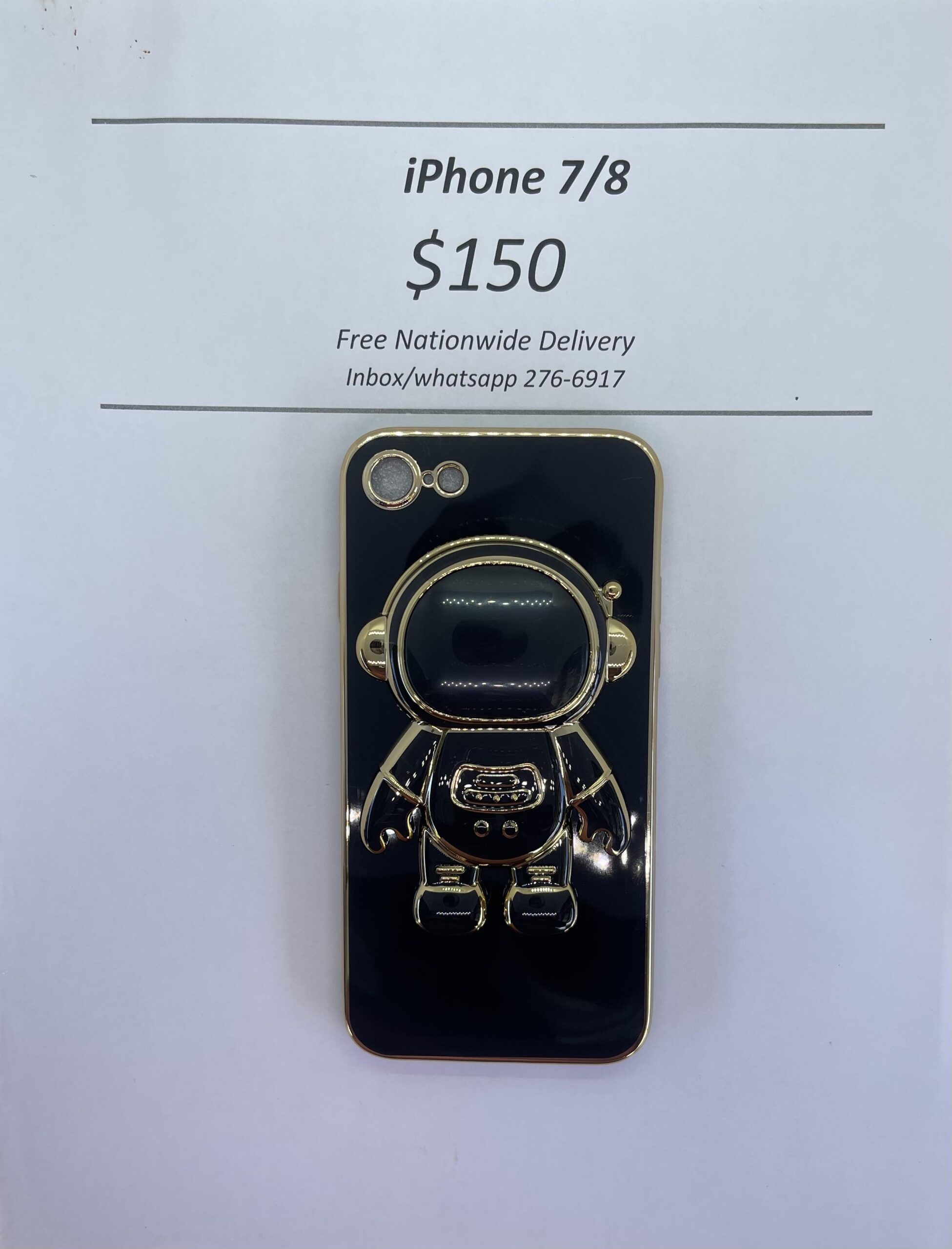 iPhone 7/8 and SE 2020 Black 3D Astronaut Phone case