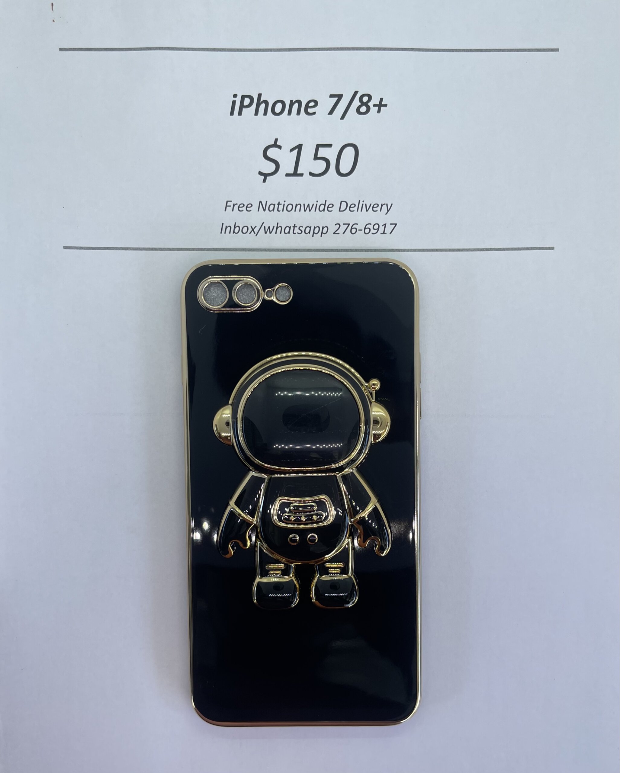 iPhone 7/8 Plus Black 3D Astronaut Phone case