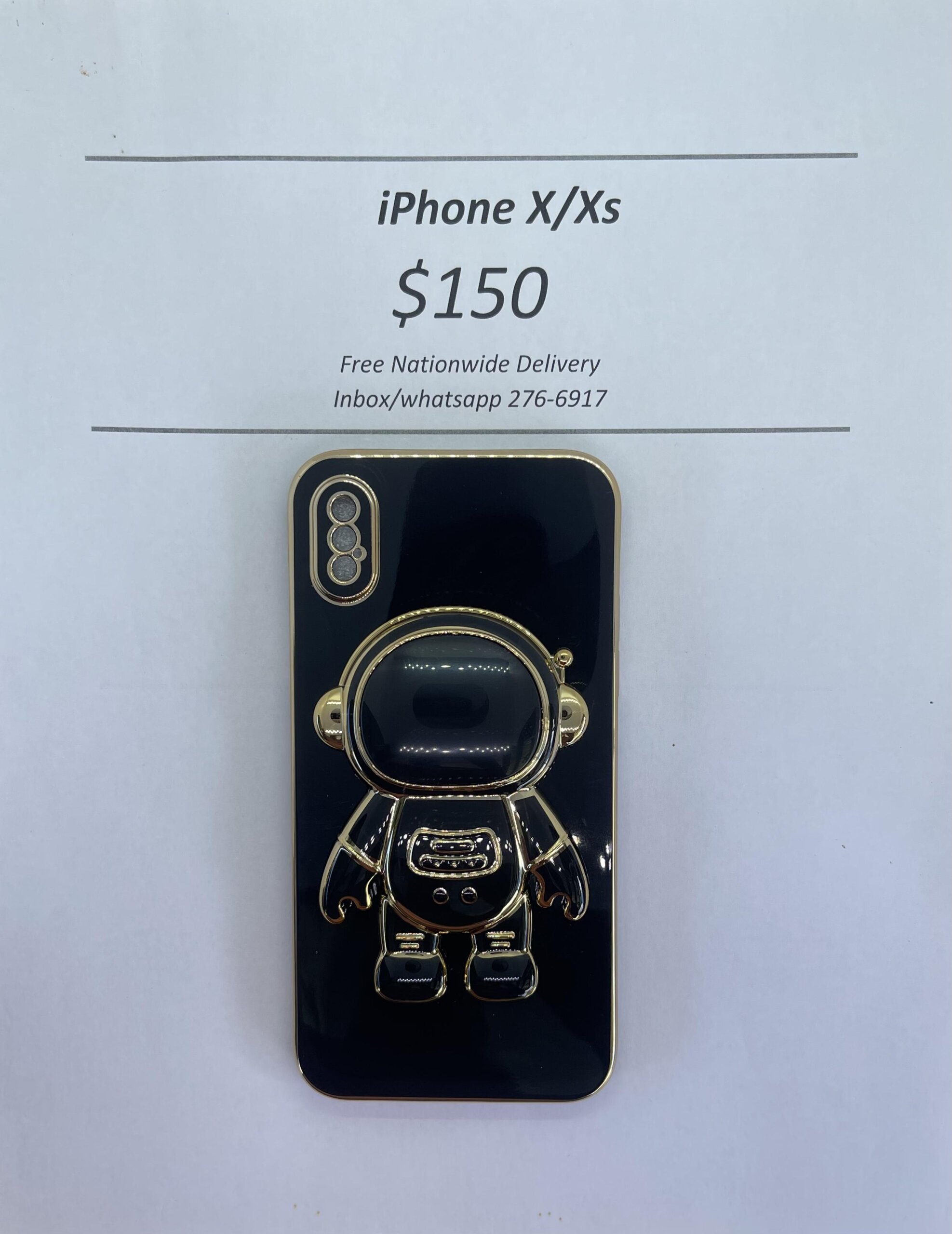 iPhone X/XS Black 3D Astronaut Phone case