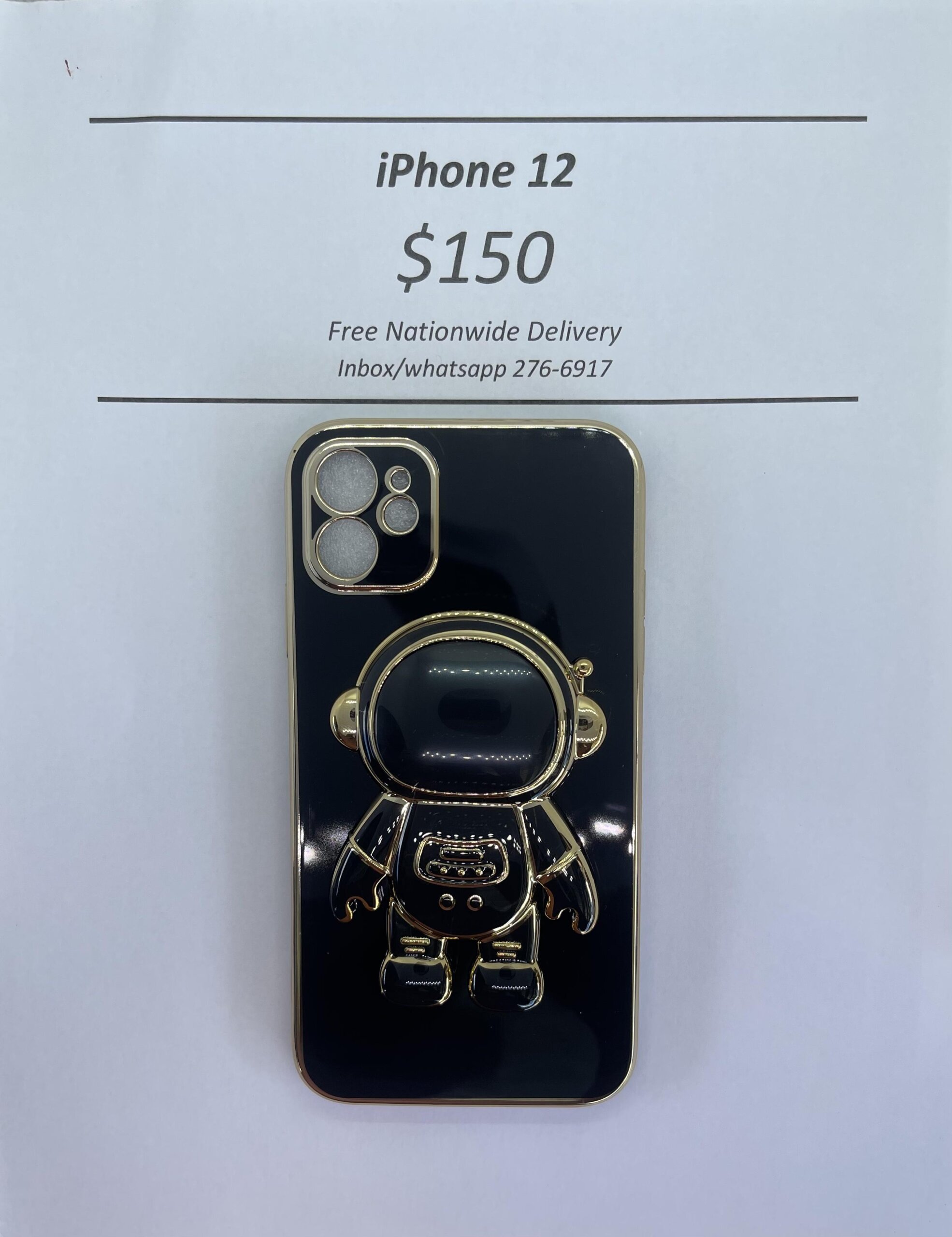 iPhone 12 Black 3D Astronaut Phone case