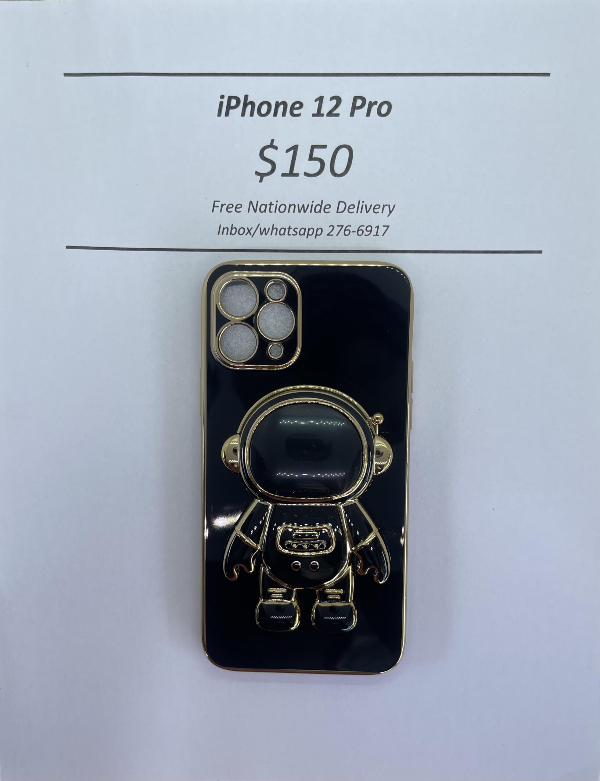 iPhone 12 Pro Black 3D Astronaut Phone case