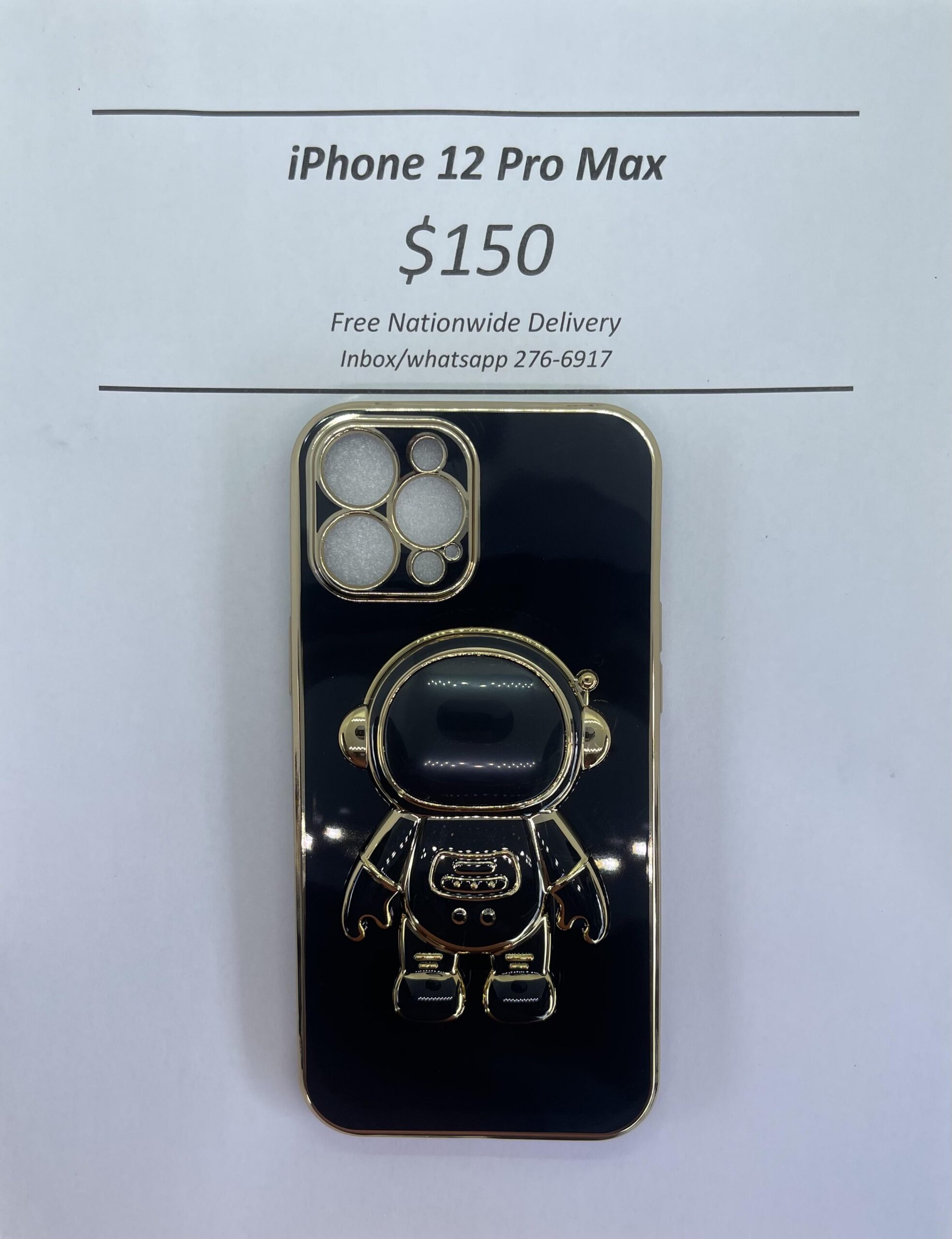 iPhone 12 Pro Max Black 3D Astronaut Phone case