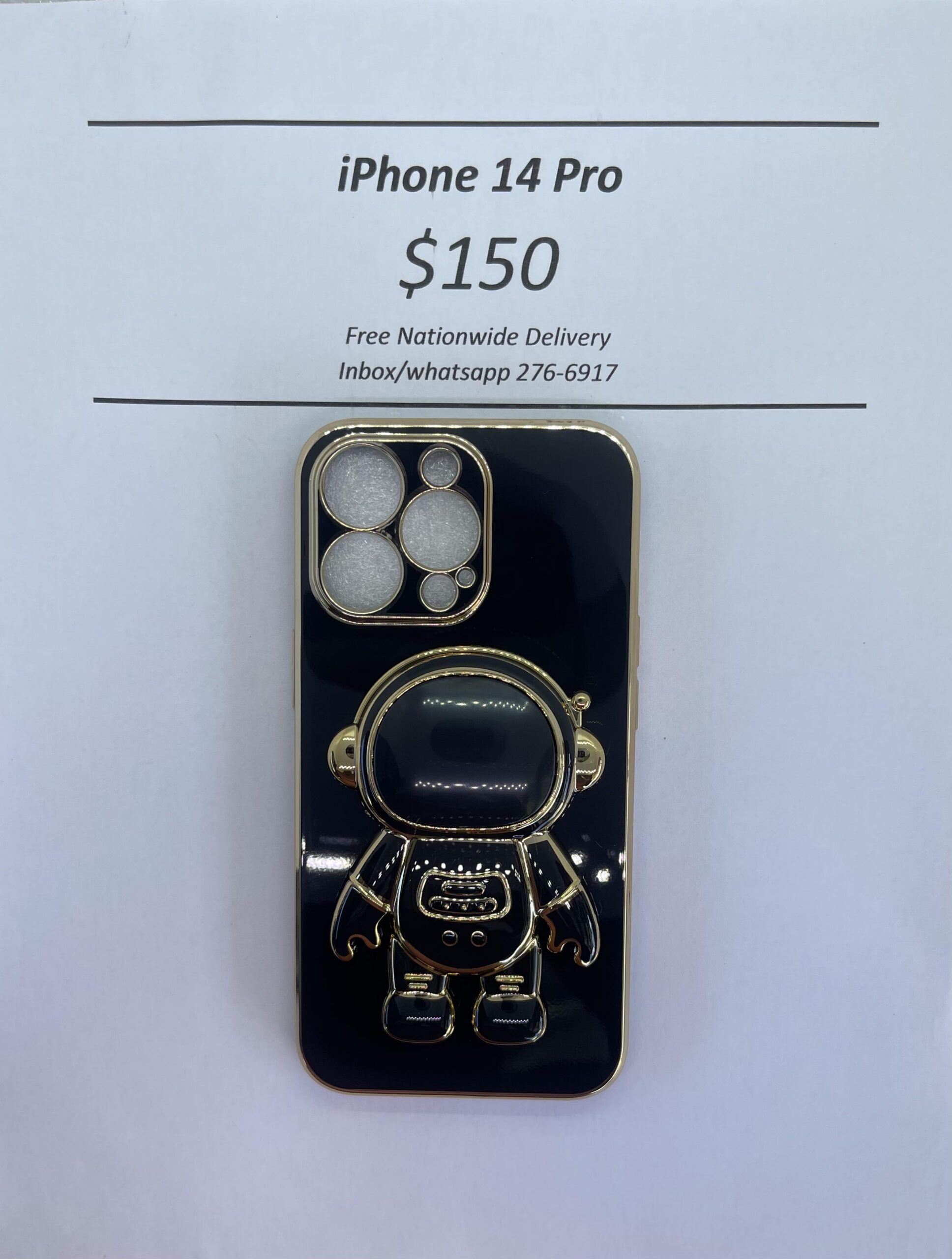 iPhone 14 Pro Black 3D Astronaut Phone case