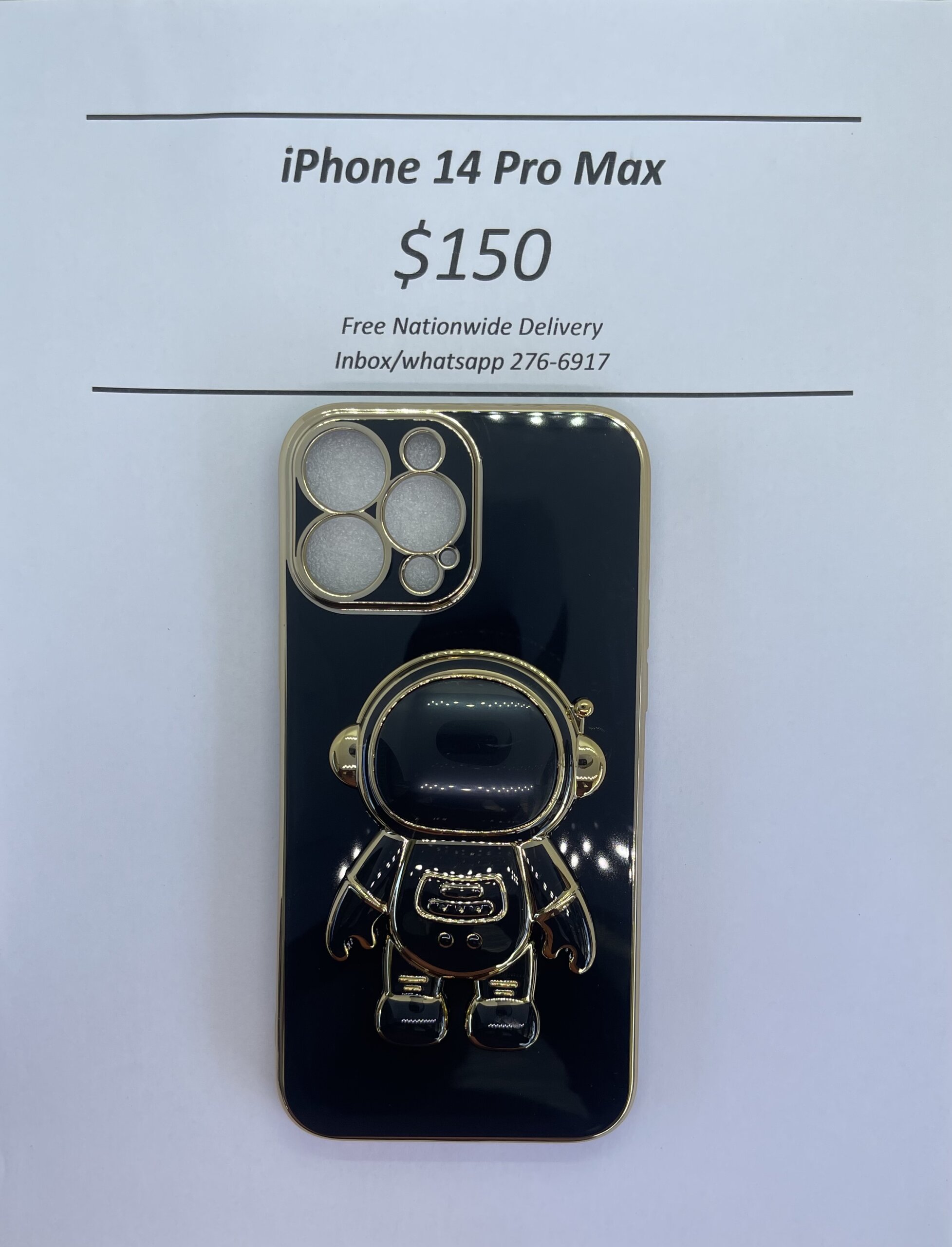iPhone 14 Pro Max Black 3D Astronaut Phone case