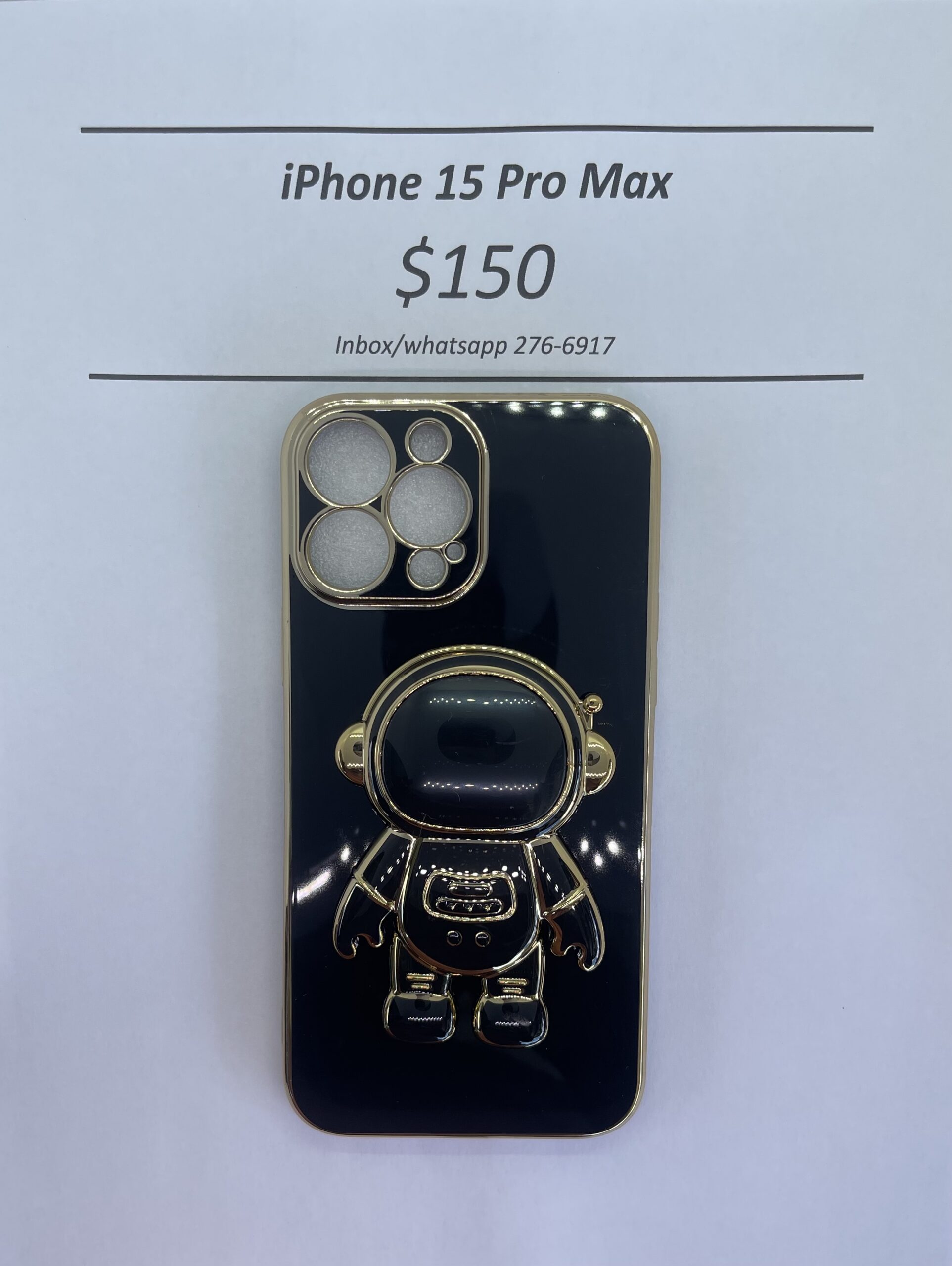 iPhone 15 Pro max Black 3D Astronaut Phone case