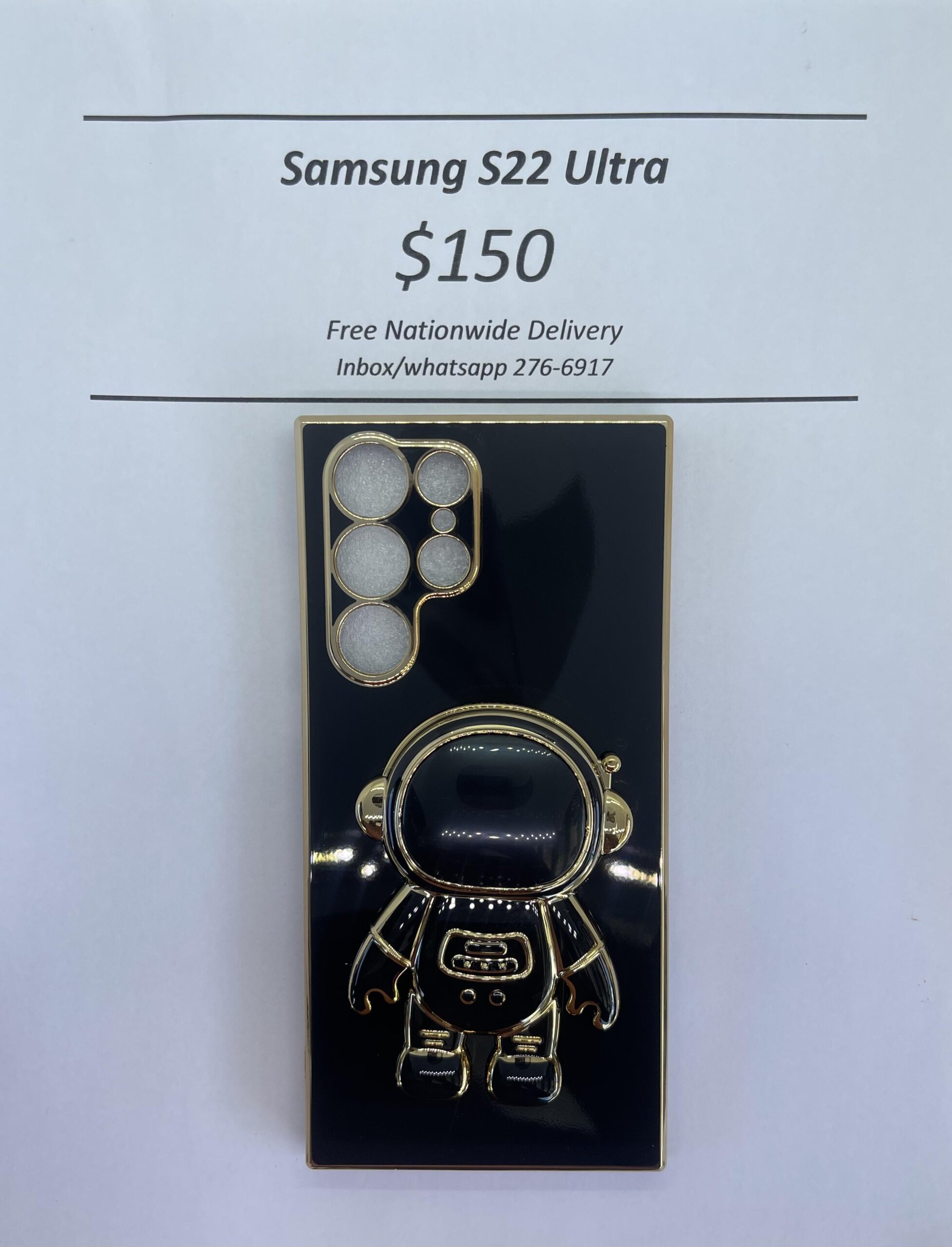 S22 Ultra Black 3D Astronaut Phone case