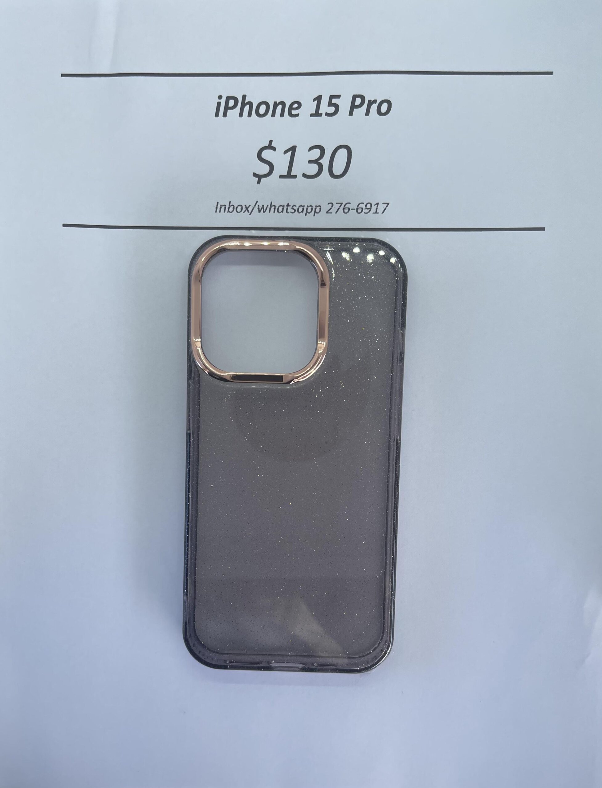 iPhone 15 Pro Black Rugged Glitter