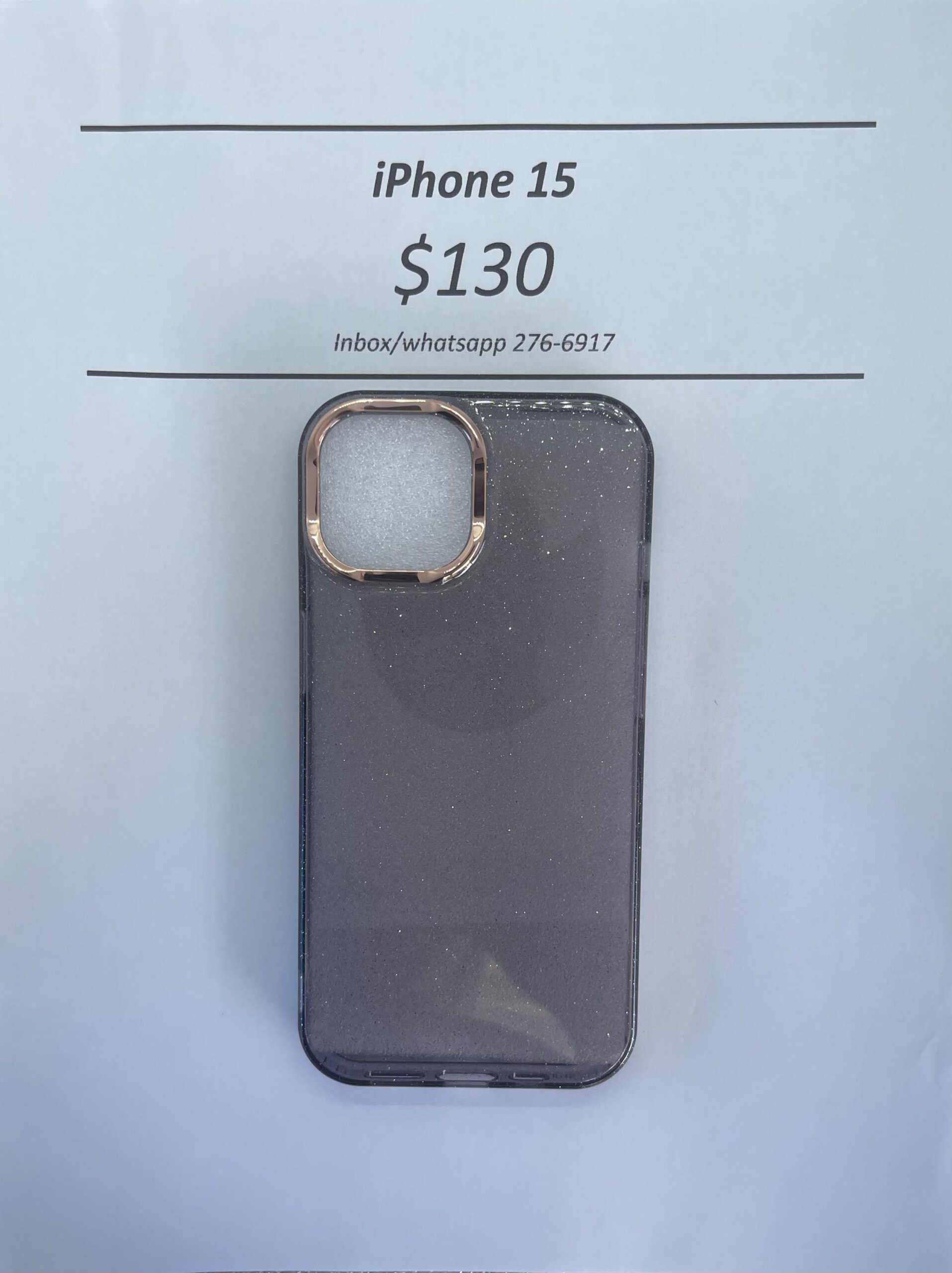 iPhone 15 Black Rugged Glitter