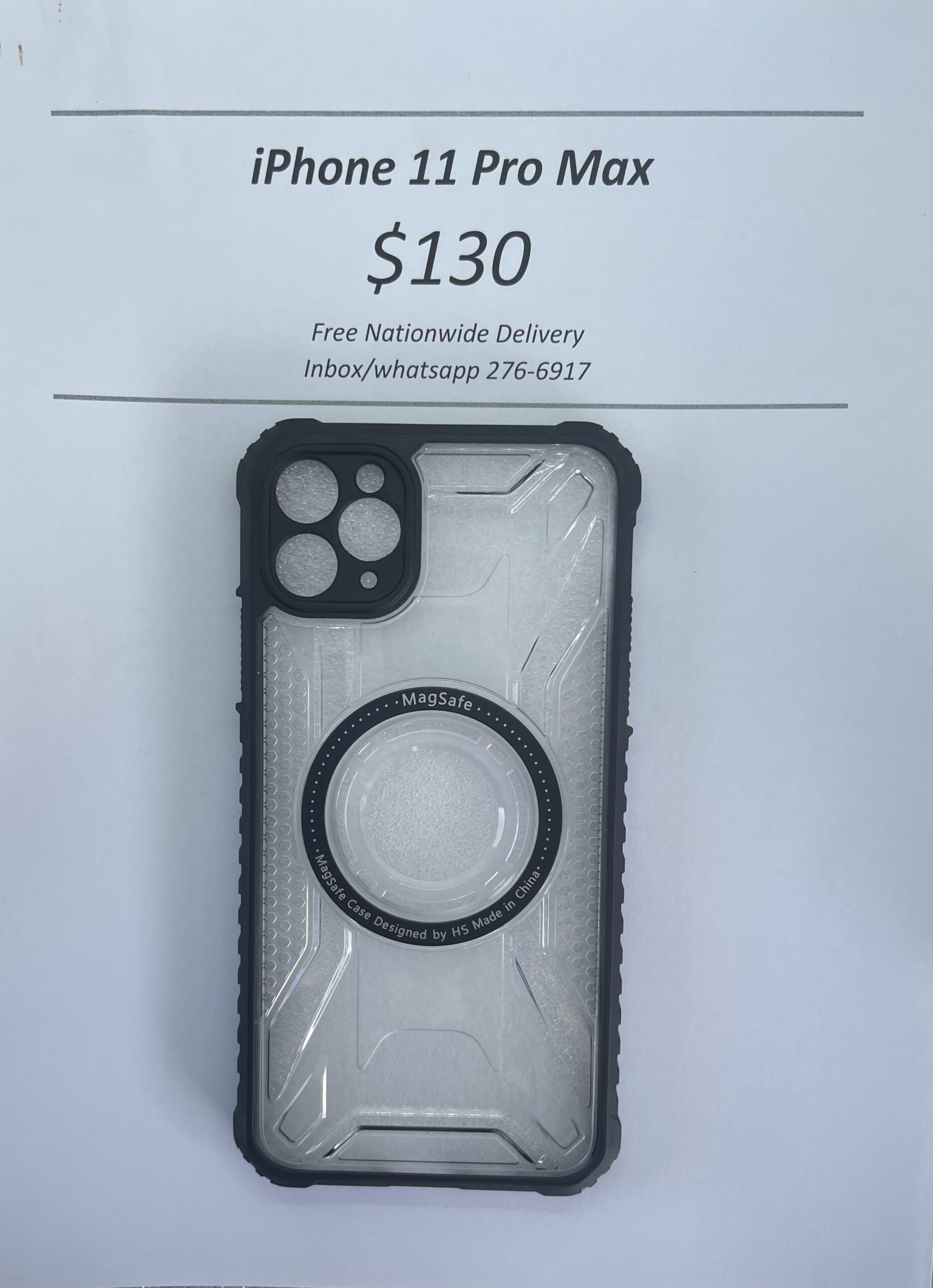 iPhone 11 Pro Max Clear and Black Rugged Magnetic case