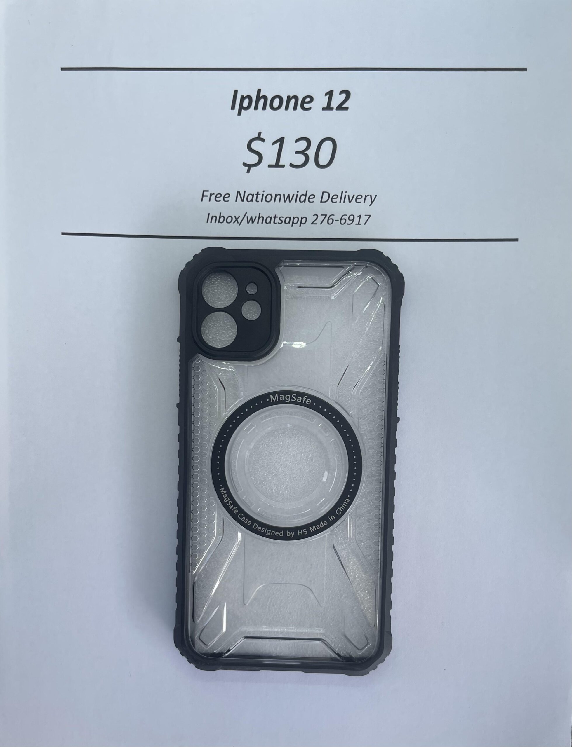 iPhone 12 Clear and Black Rugged Magnetic case