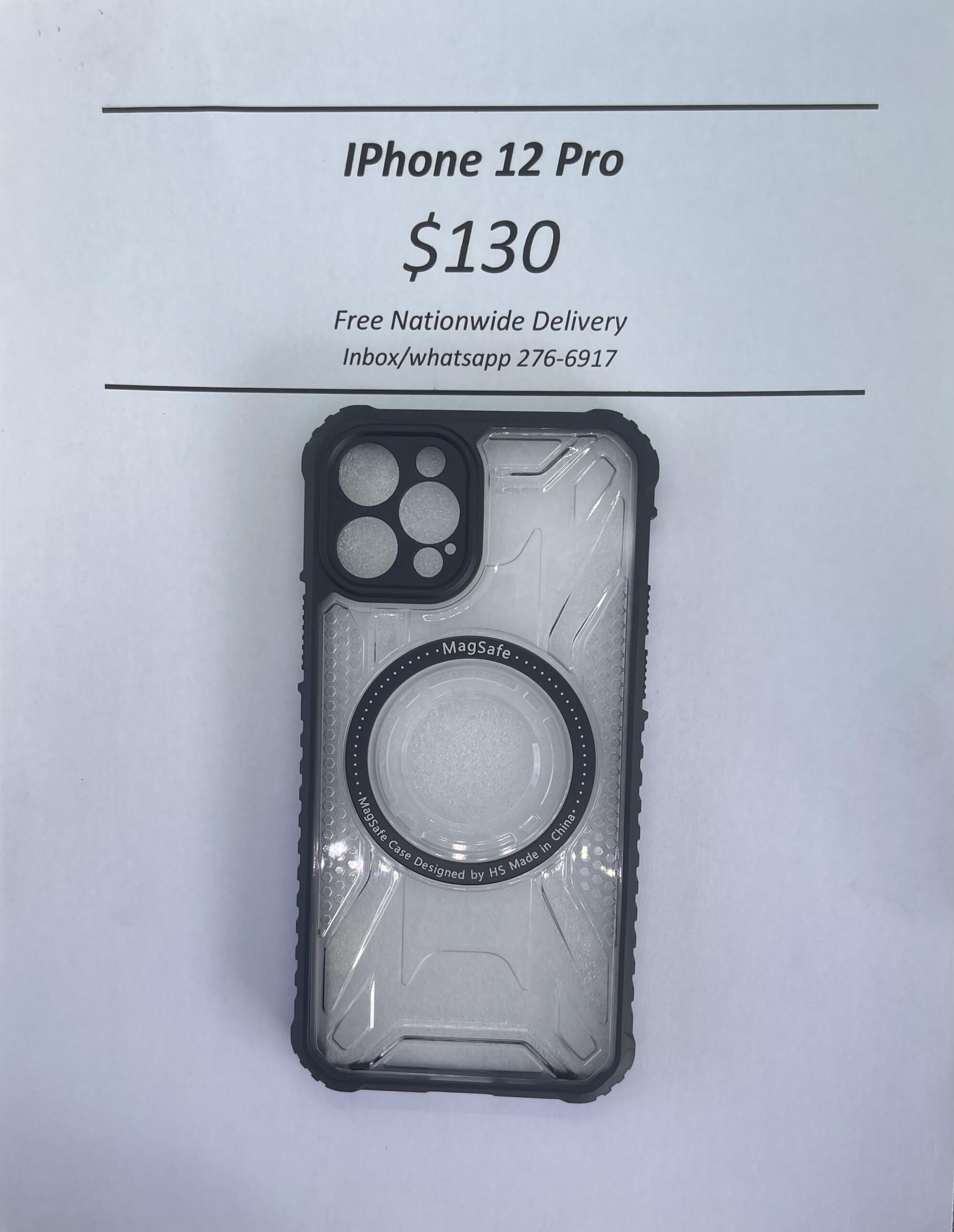 iPhone 12 Pro Clear and Black Rugged Magnetic case