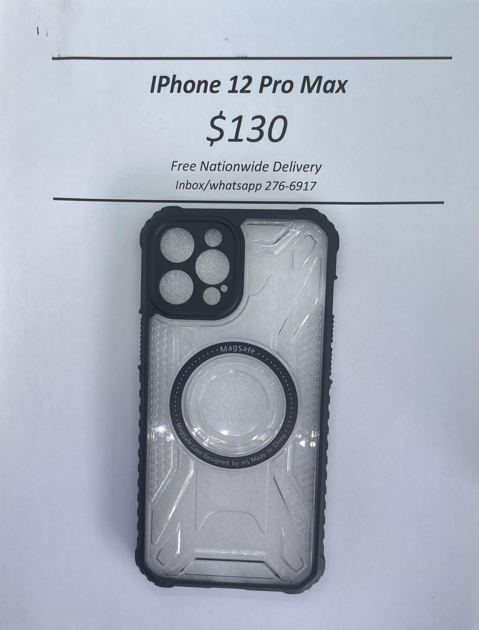 iPhone 12 Pro Max Clear and Black Rugged Magnetic case