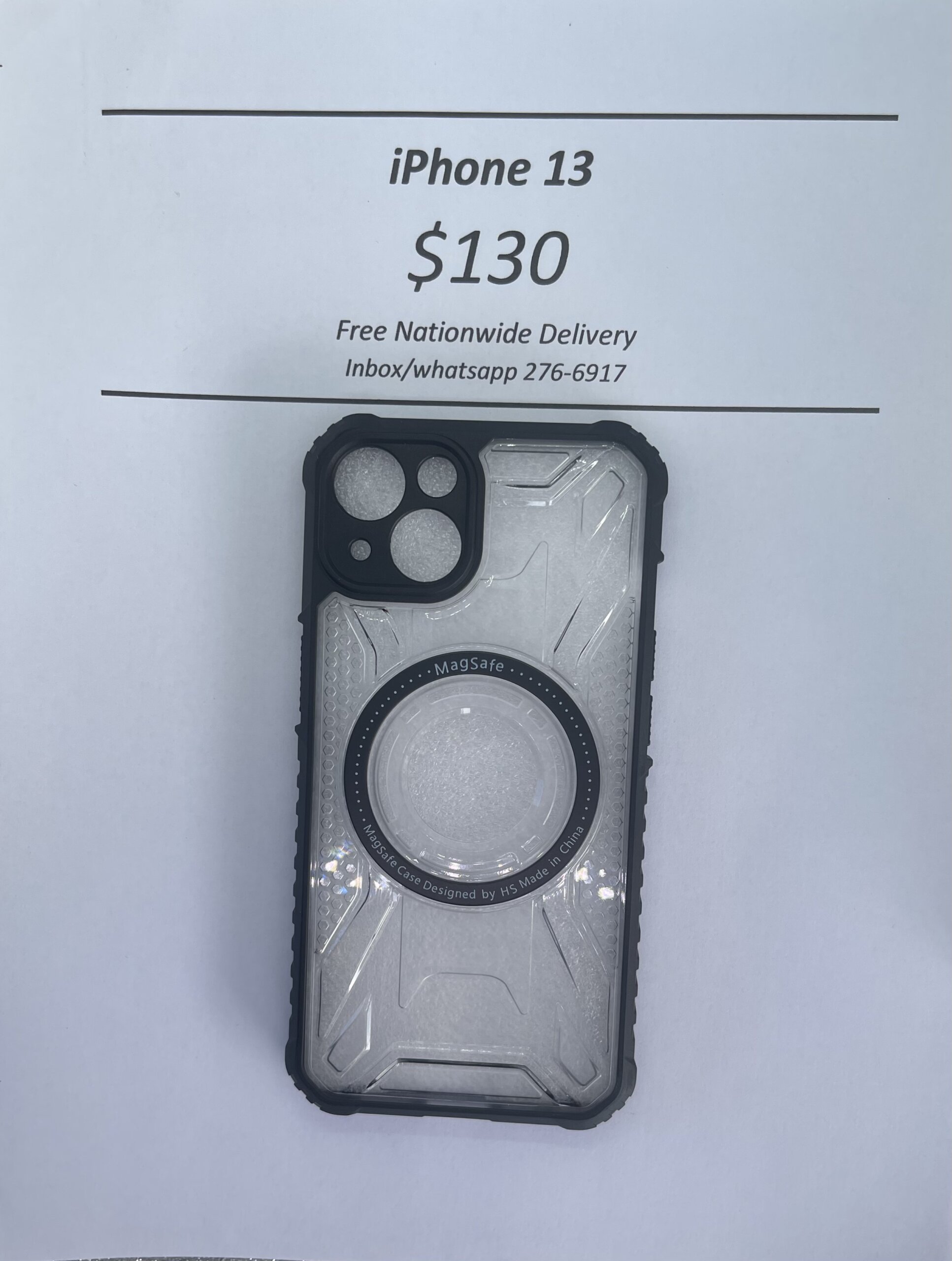 iPhone 13 Clear and Black Rugged Magnetic case