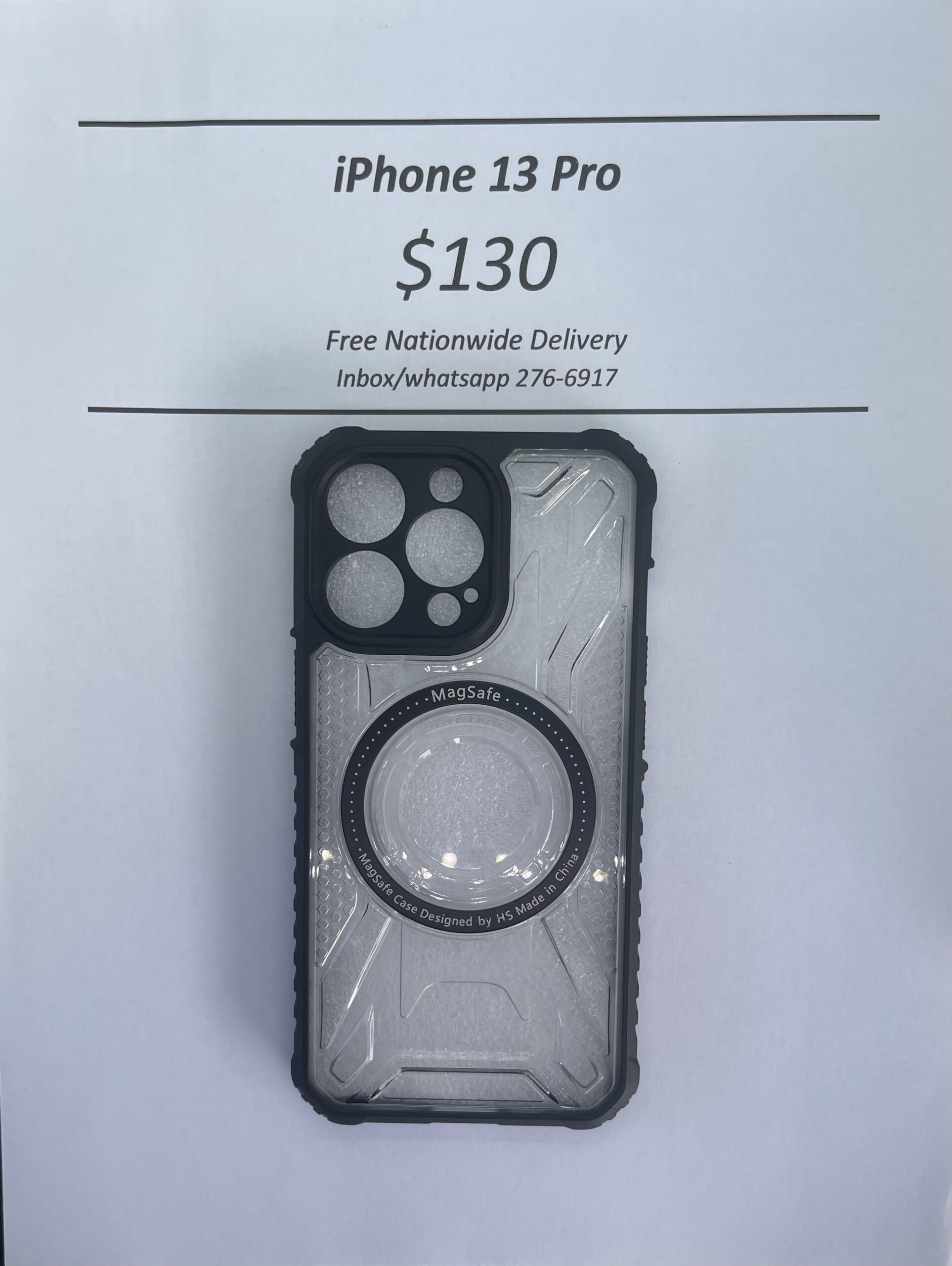 iPhone 13 Pro Clear and Black Rugged Magnetic case