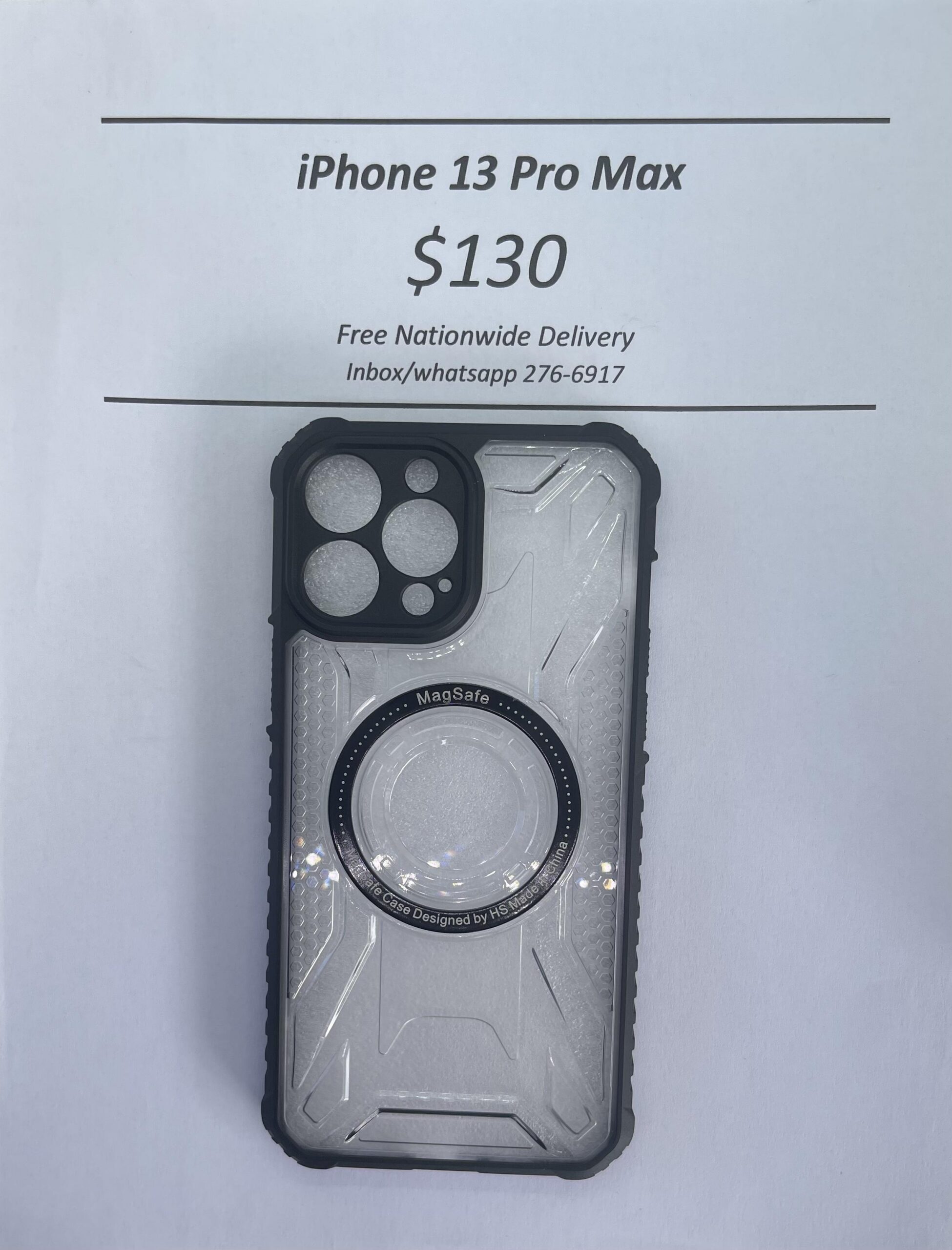 iPhone 13 Pro Max Clear and Black Rugged Magnetic case