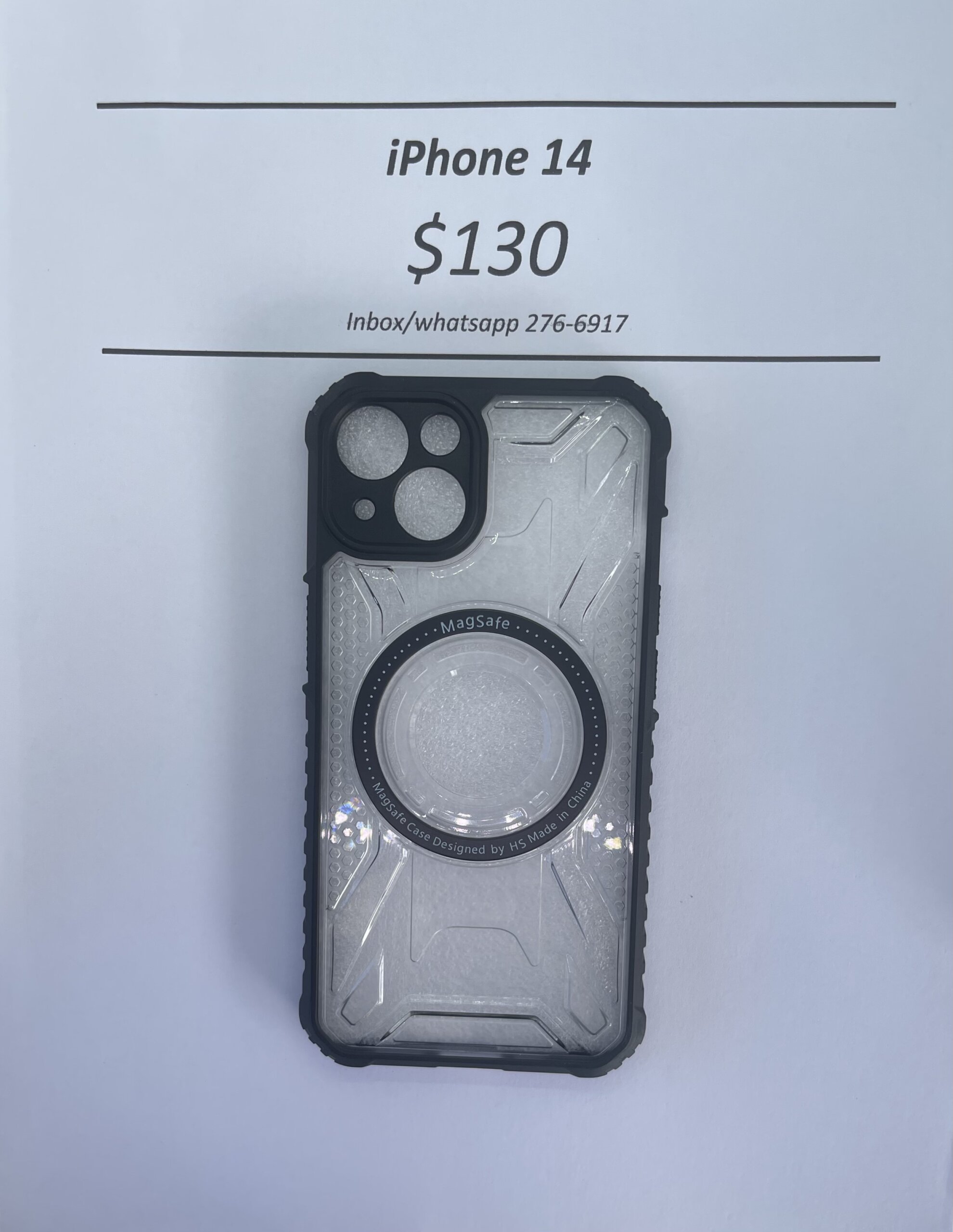 iPhone 14 Clear and Black Rugged Magnetic case