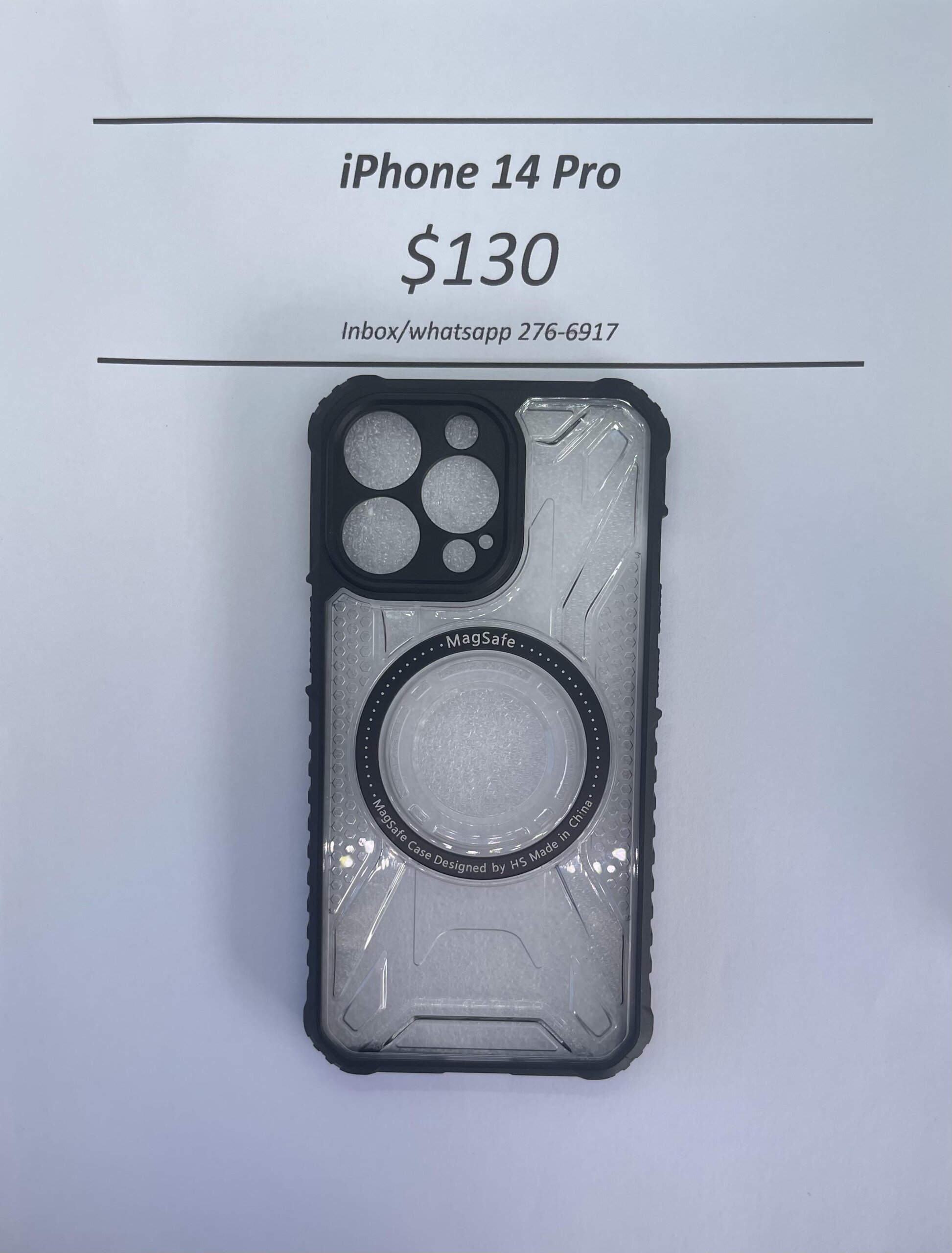 iPhone 14 Pro Clear and Black Rugged Magnetic case