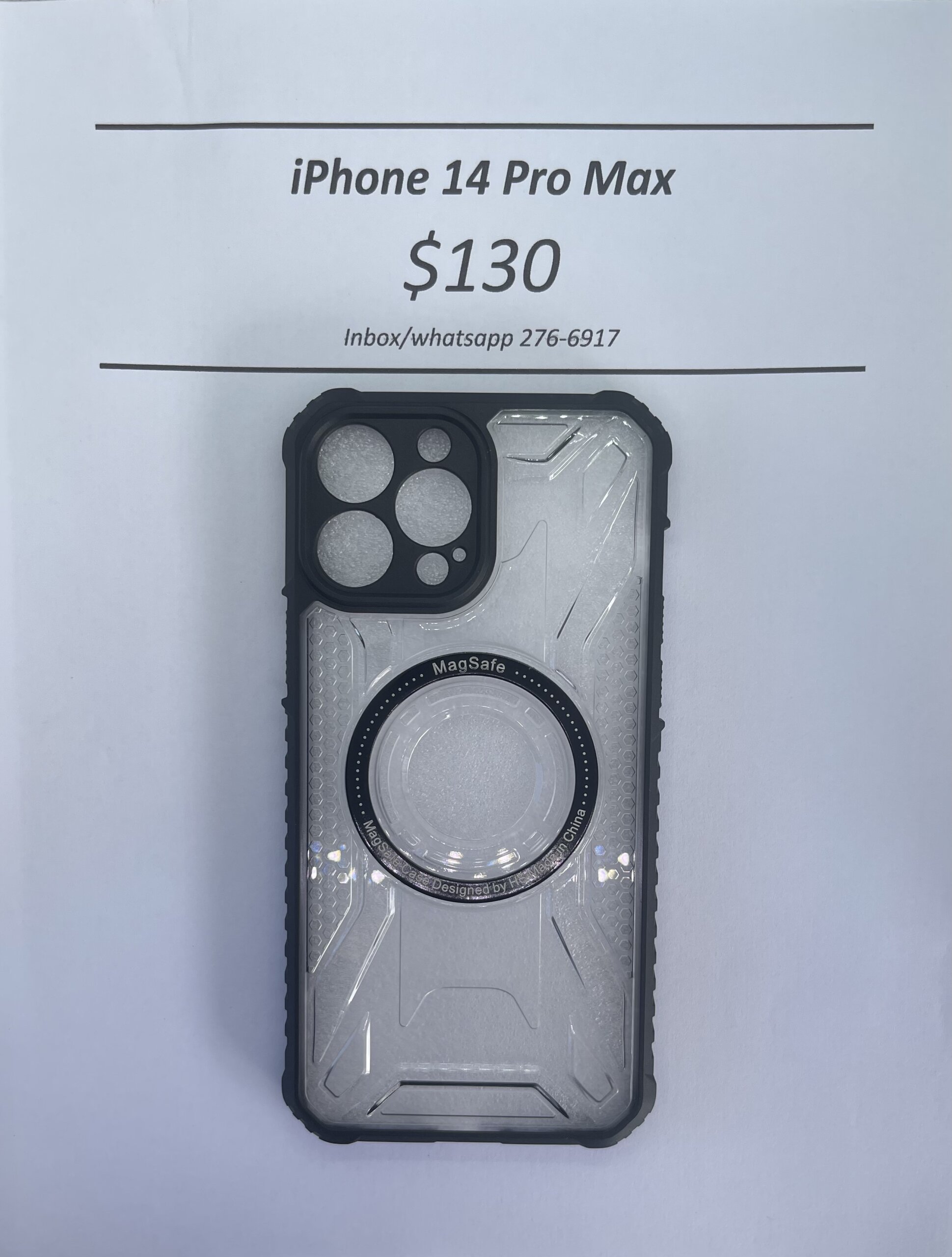 iPhone 14 Pro Max Clear and Black Rugged Magnetic case