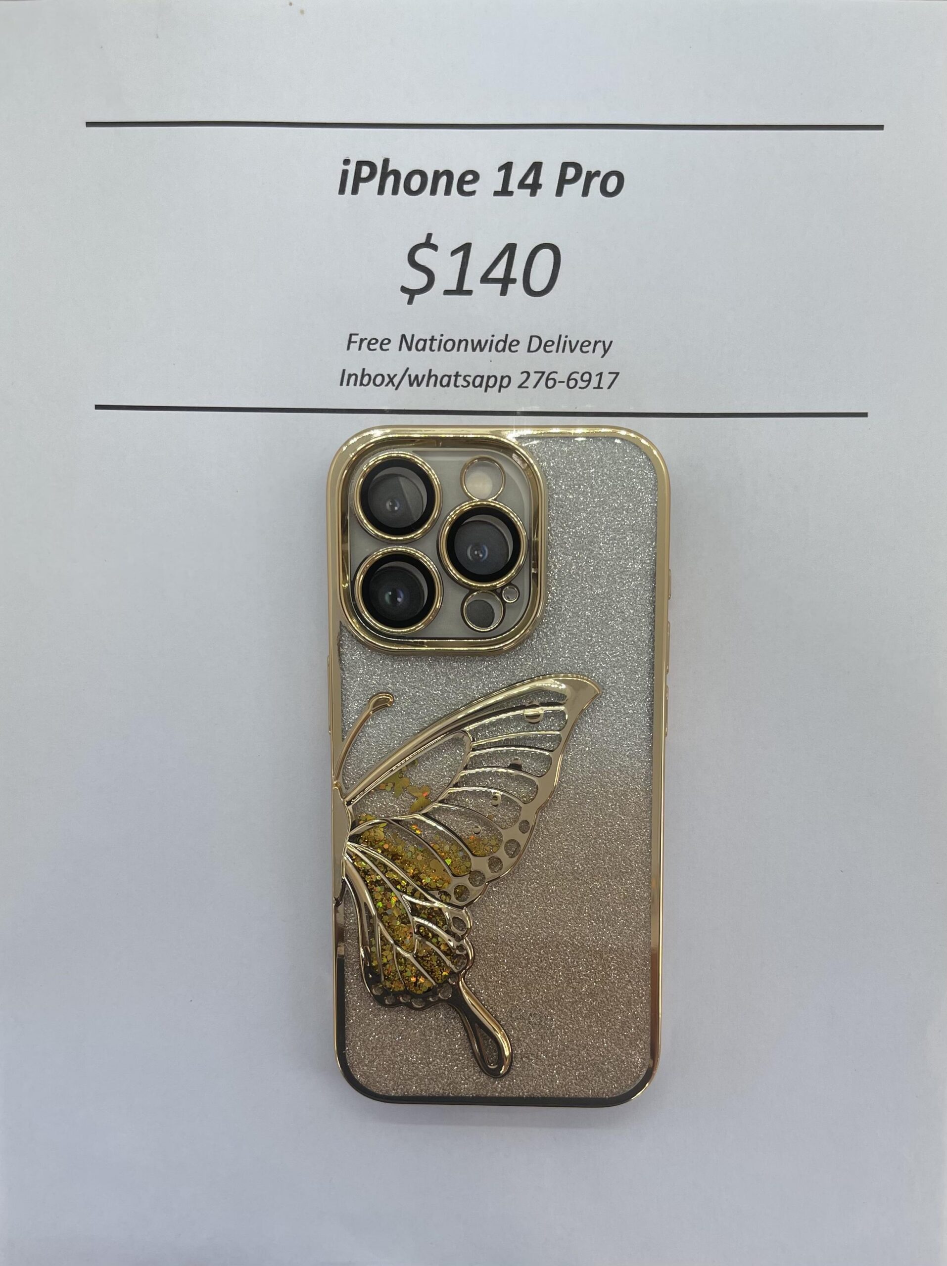 iPhone 14 Pro Glitter Butterfly case