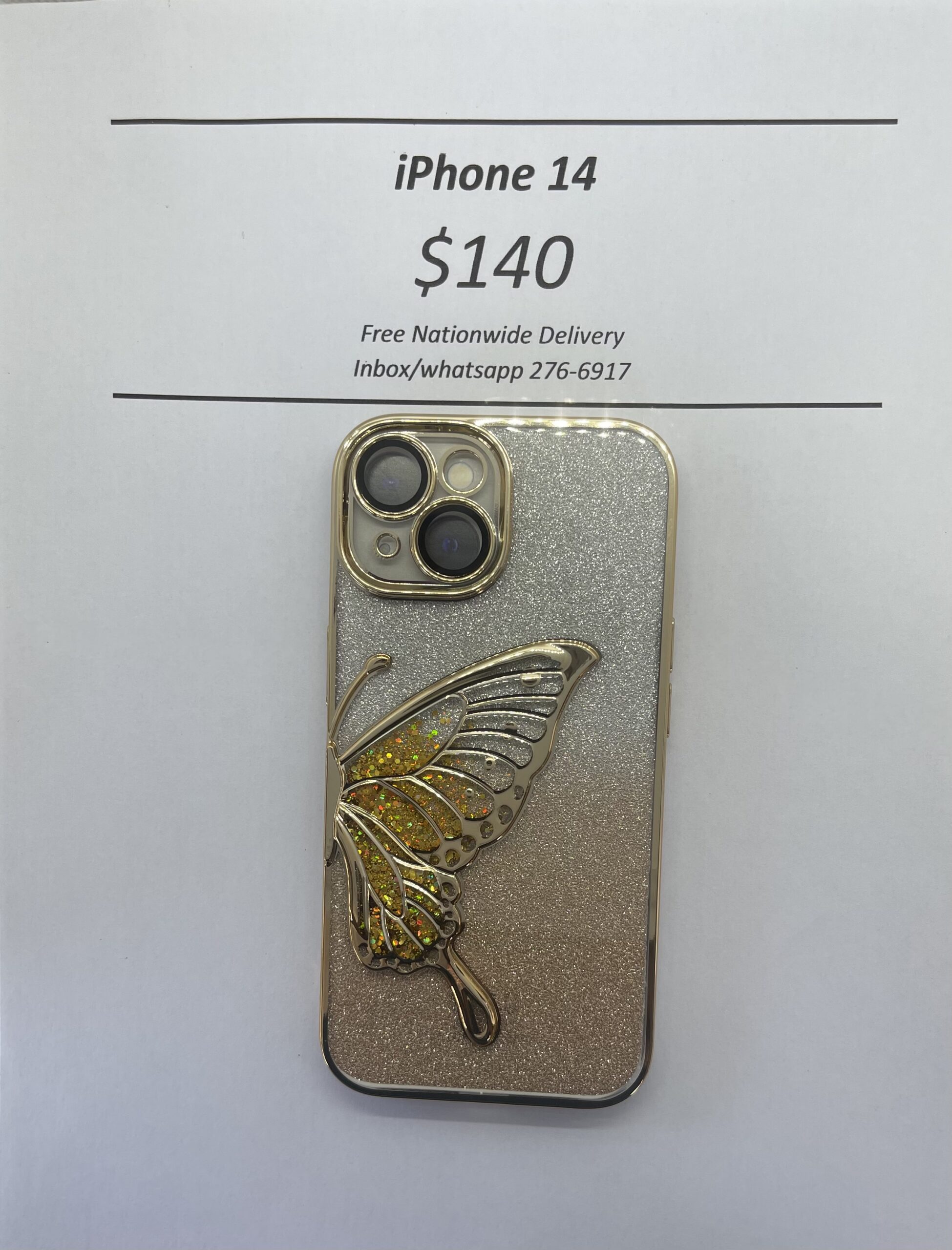 iPhone 14 Glitter Butterfly case